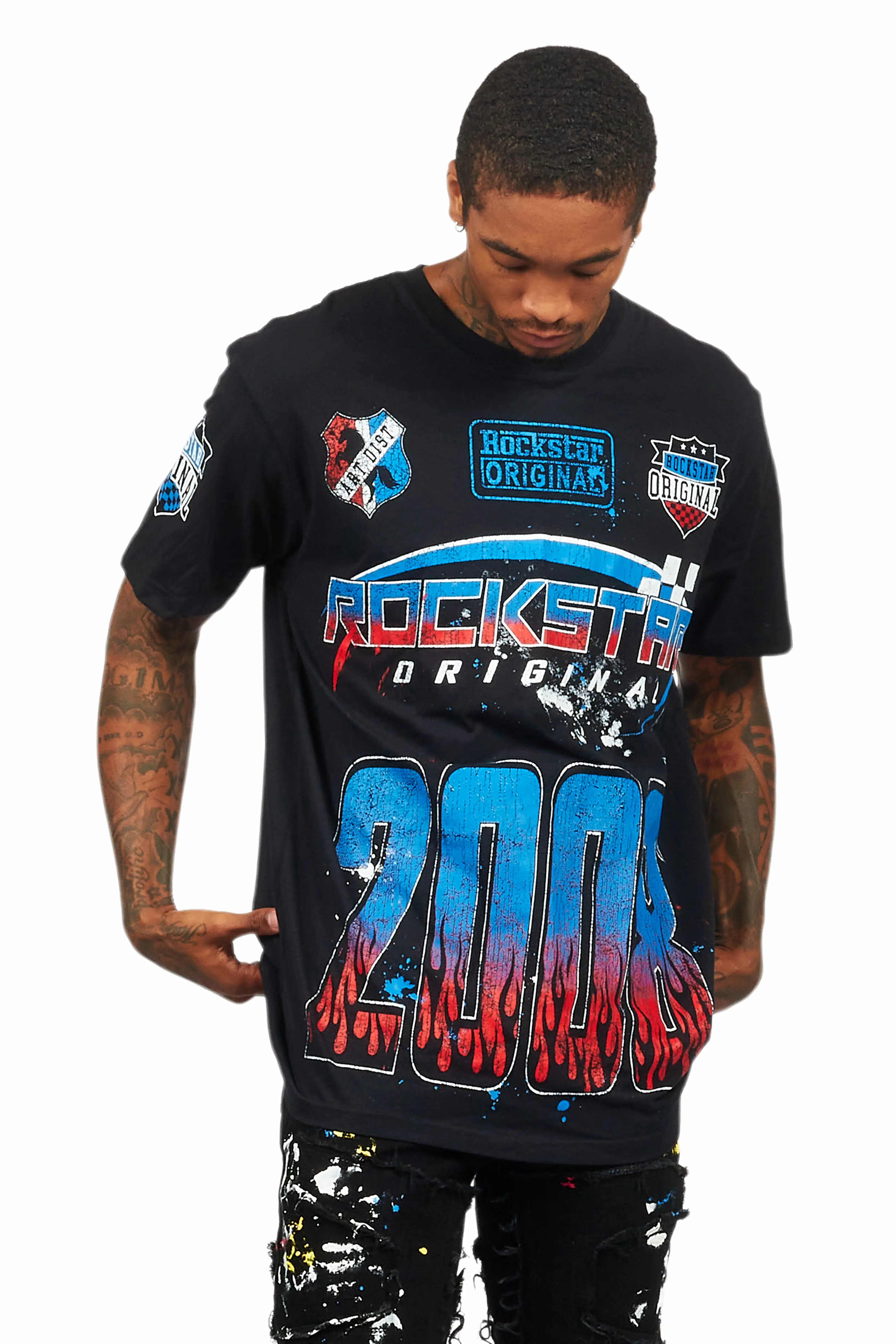 Amos Black/Multi Graphic T-Shirt - Image 3