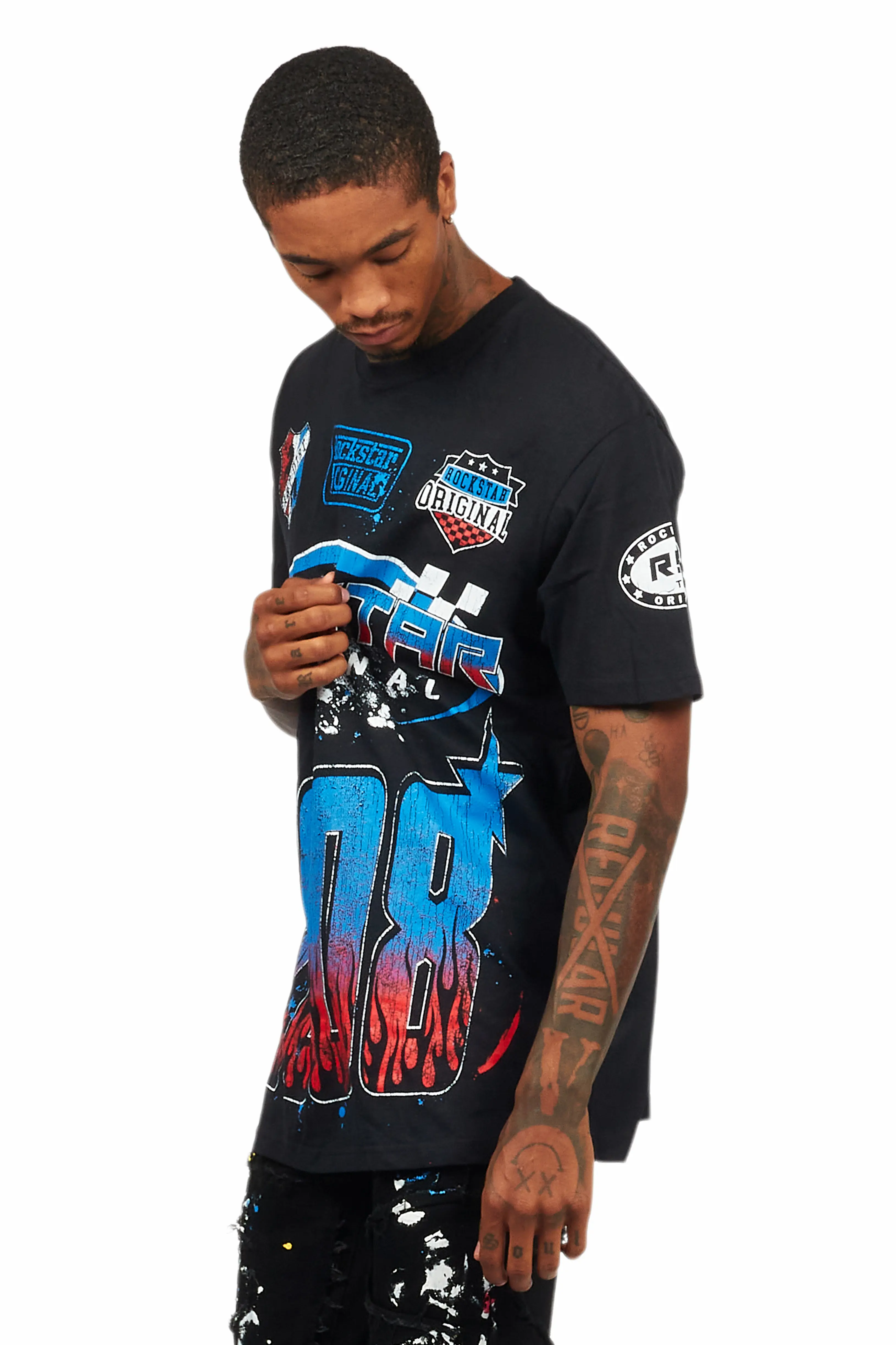 Amos Black/Multi Graphic T-Shirt - Image 5