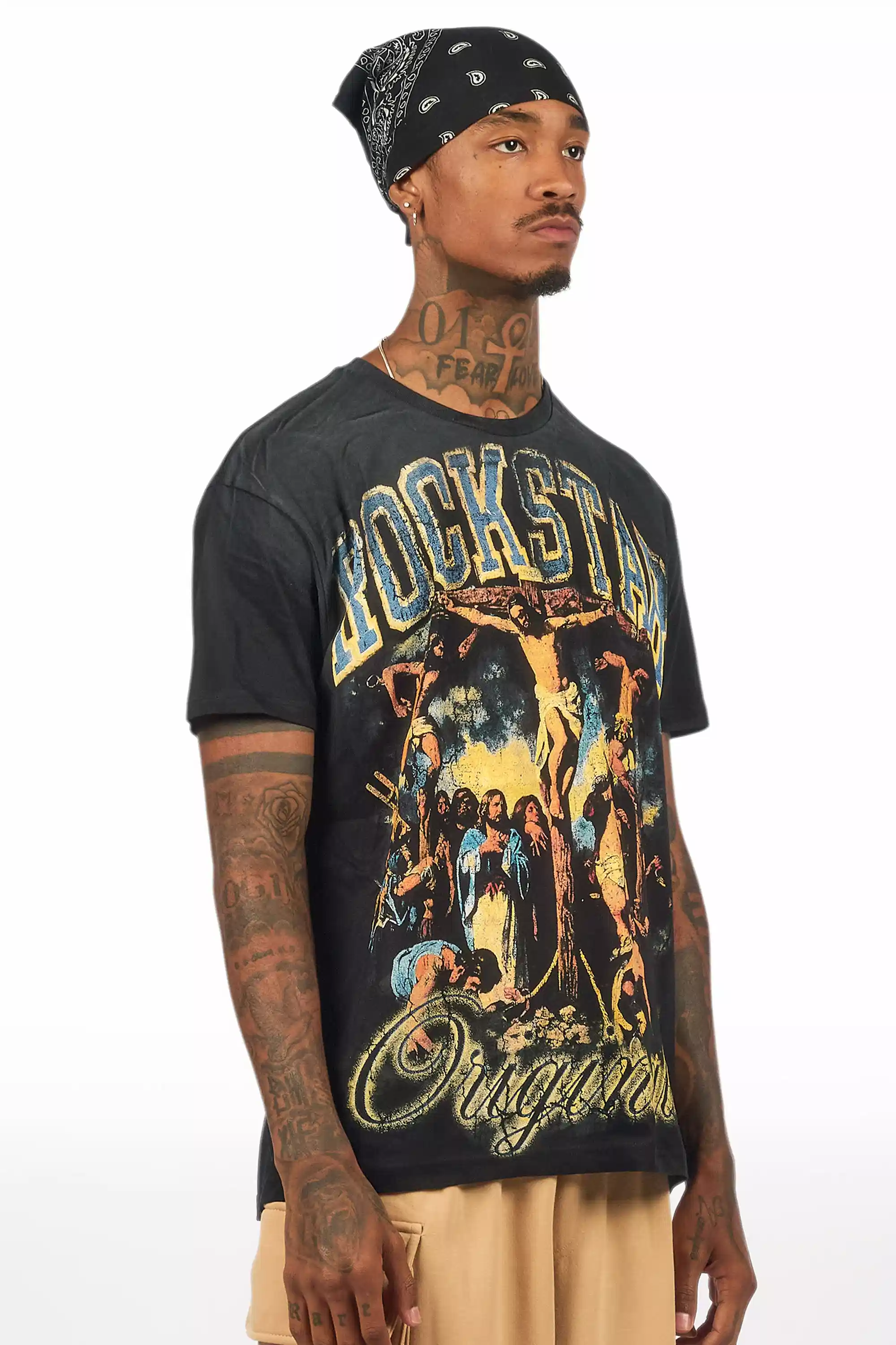 Waller Black Oversized Graphic T-Shirt - Image 3