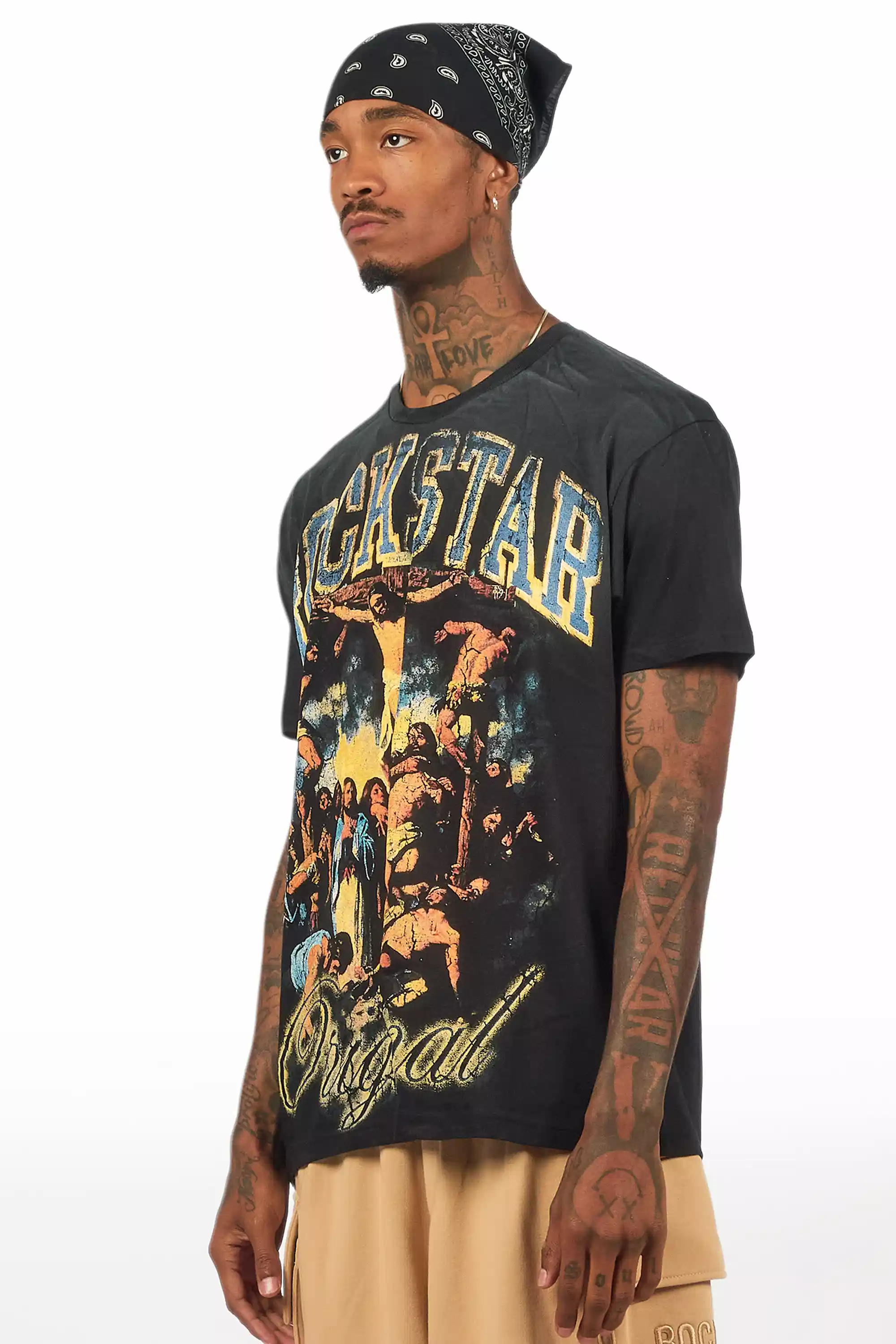 Waller Black Oversized Graphic T-Shirt - Image 4