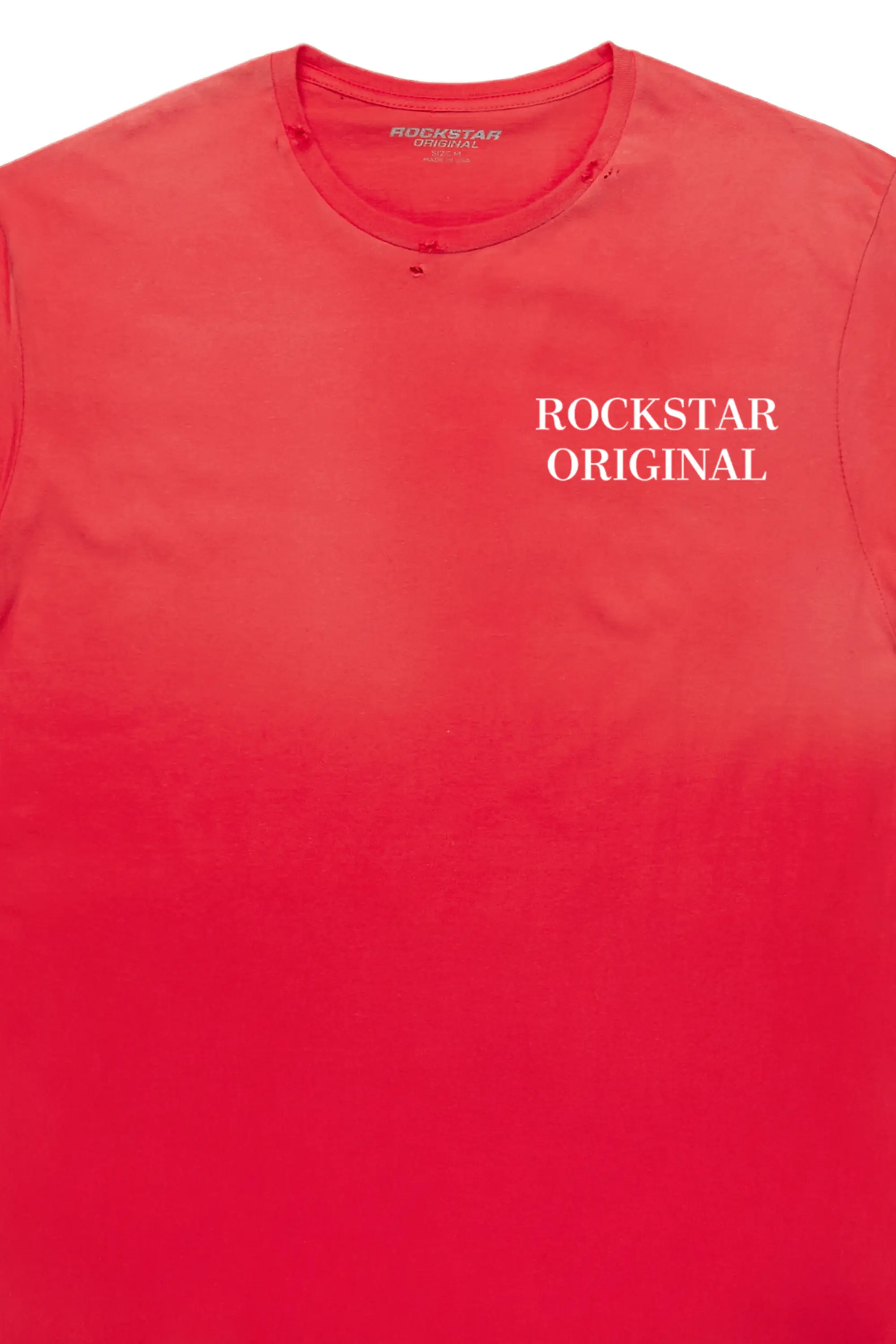 Drako Red Oversized Graphic T-Shirt - Image 2