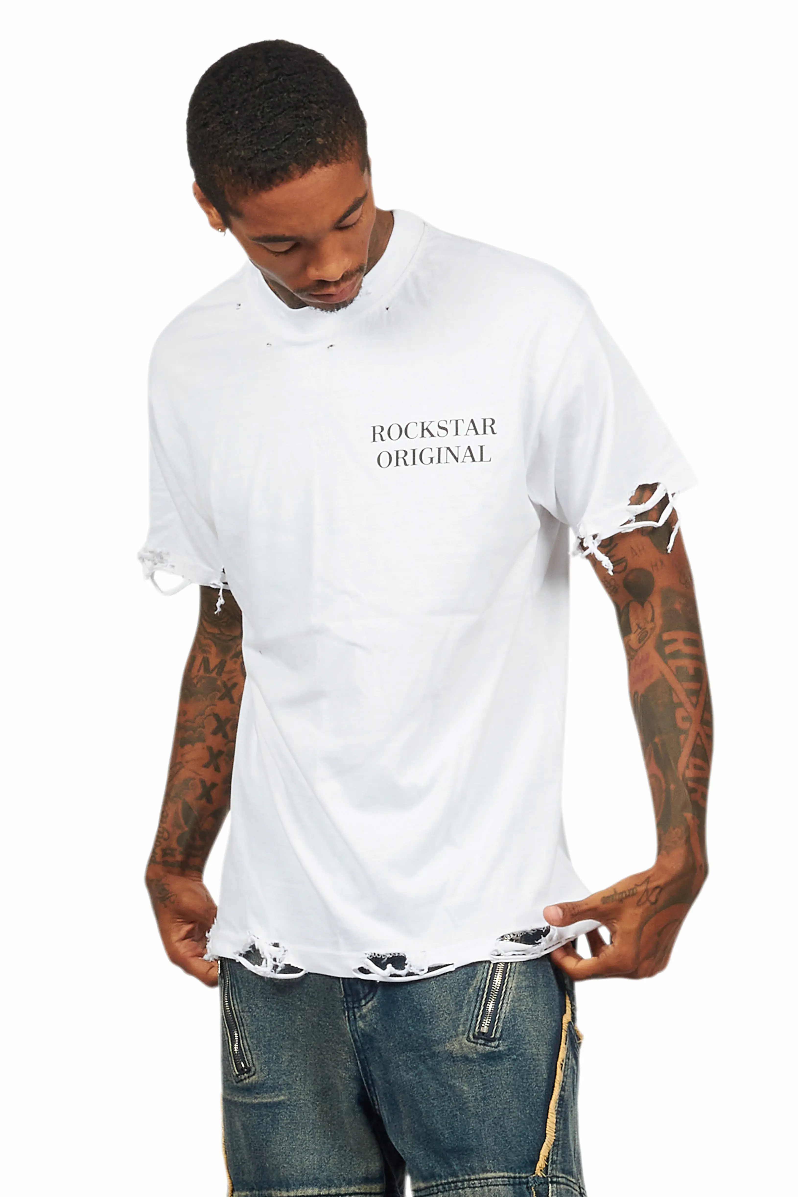 Drako White Oversized Graphic T-Shirt - Image 4
