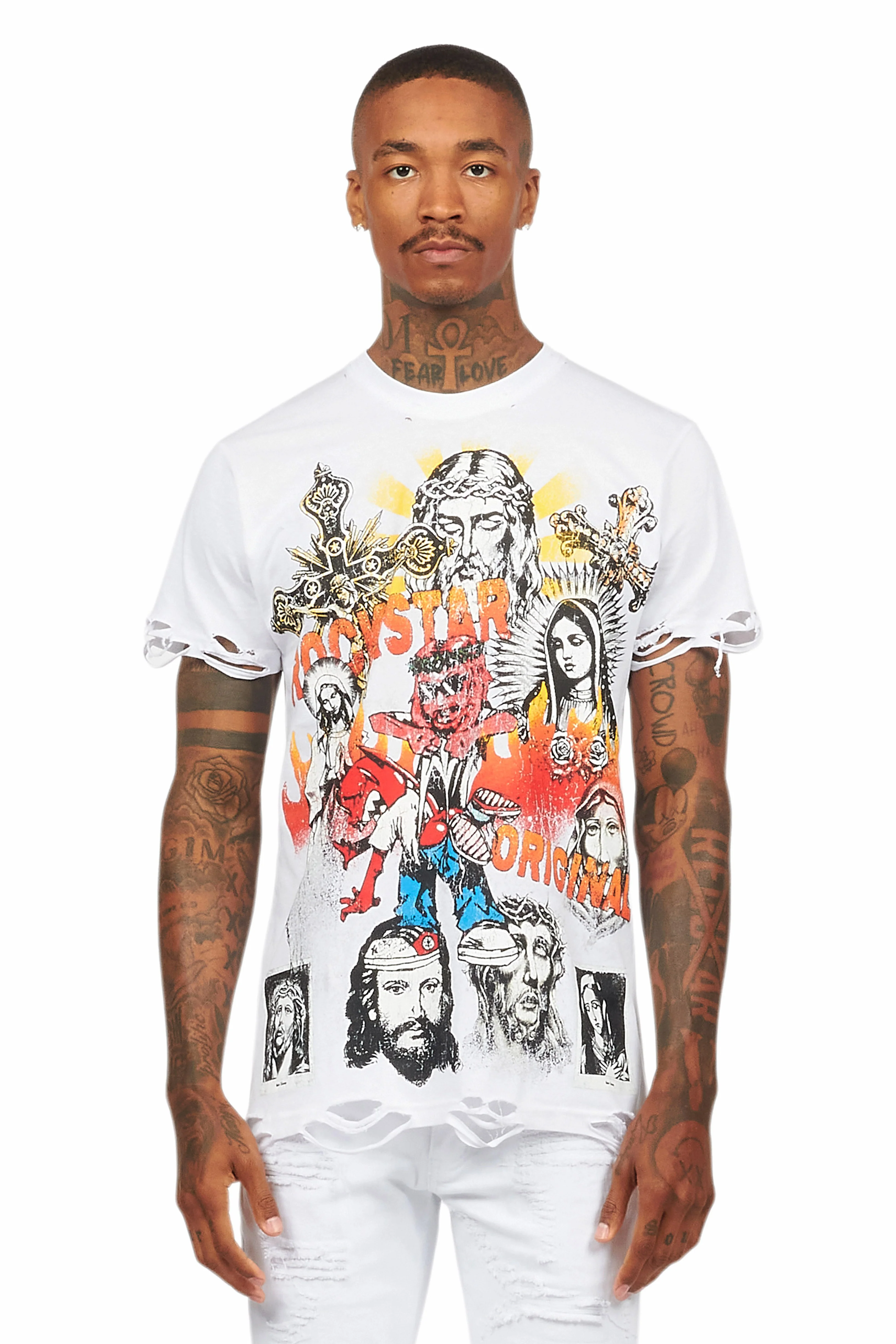 Axion White Graphic T-Shirt - Image 7