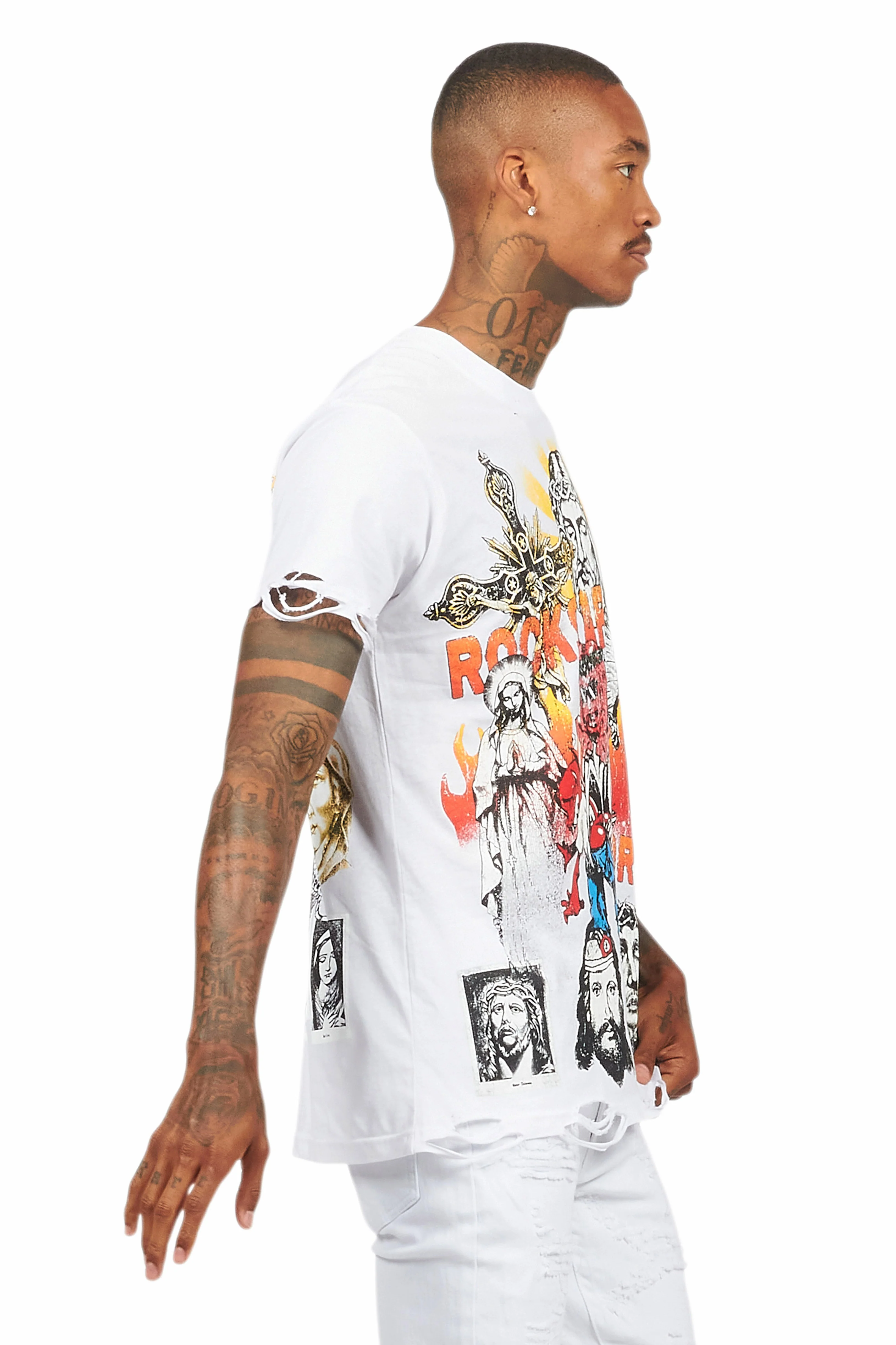 Axion White Graphic T-Shirt - Image 8