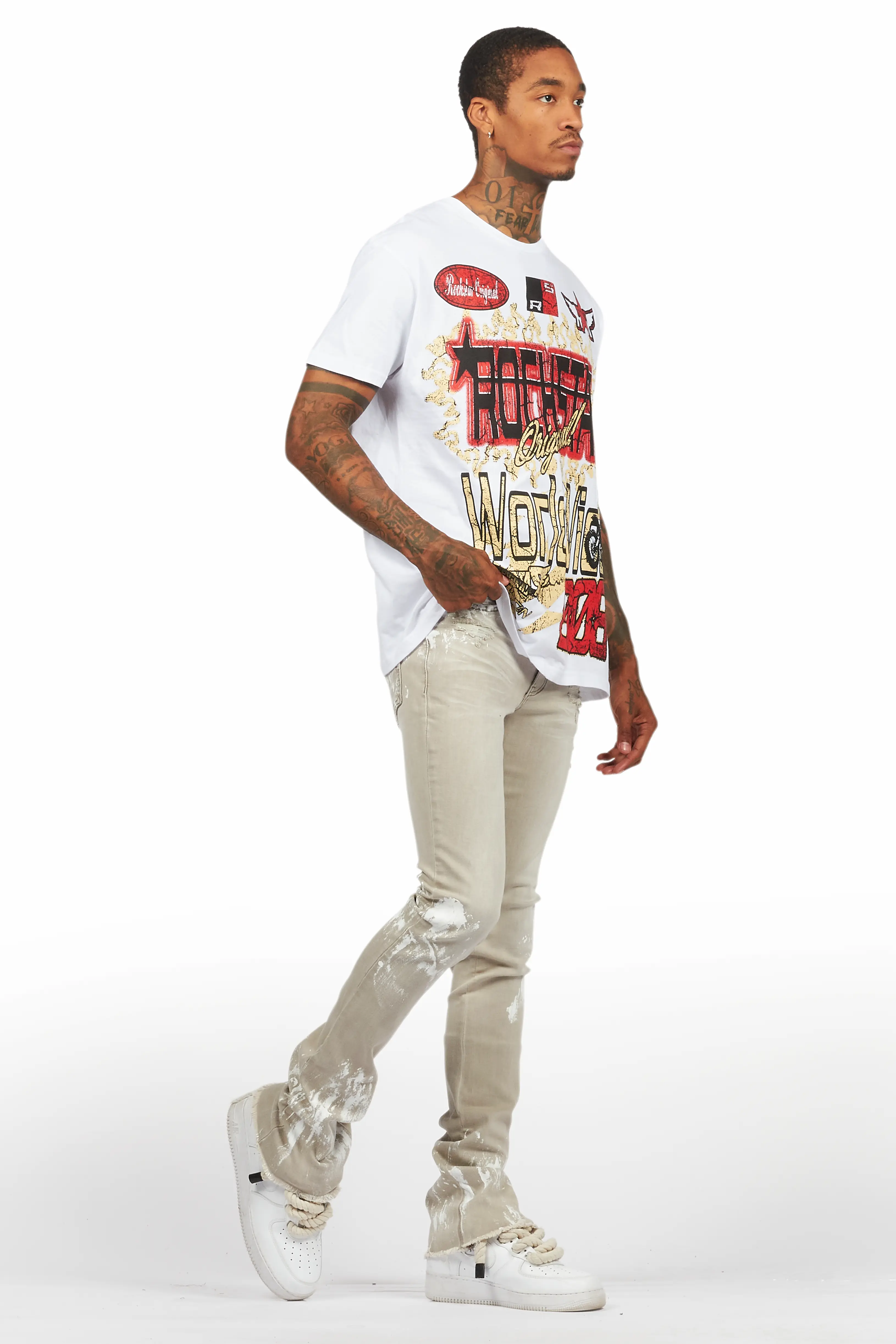 Deangelo White Graphic T-Shirt - Image 7