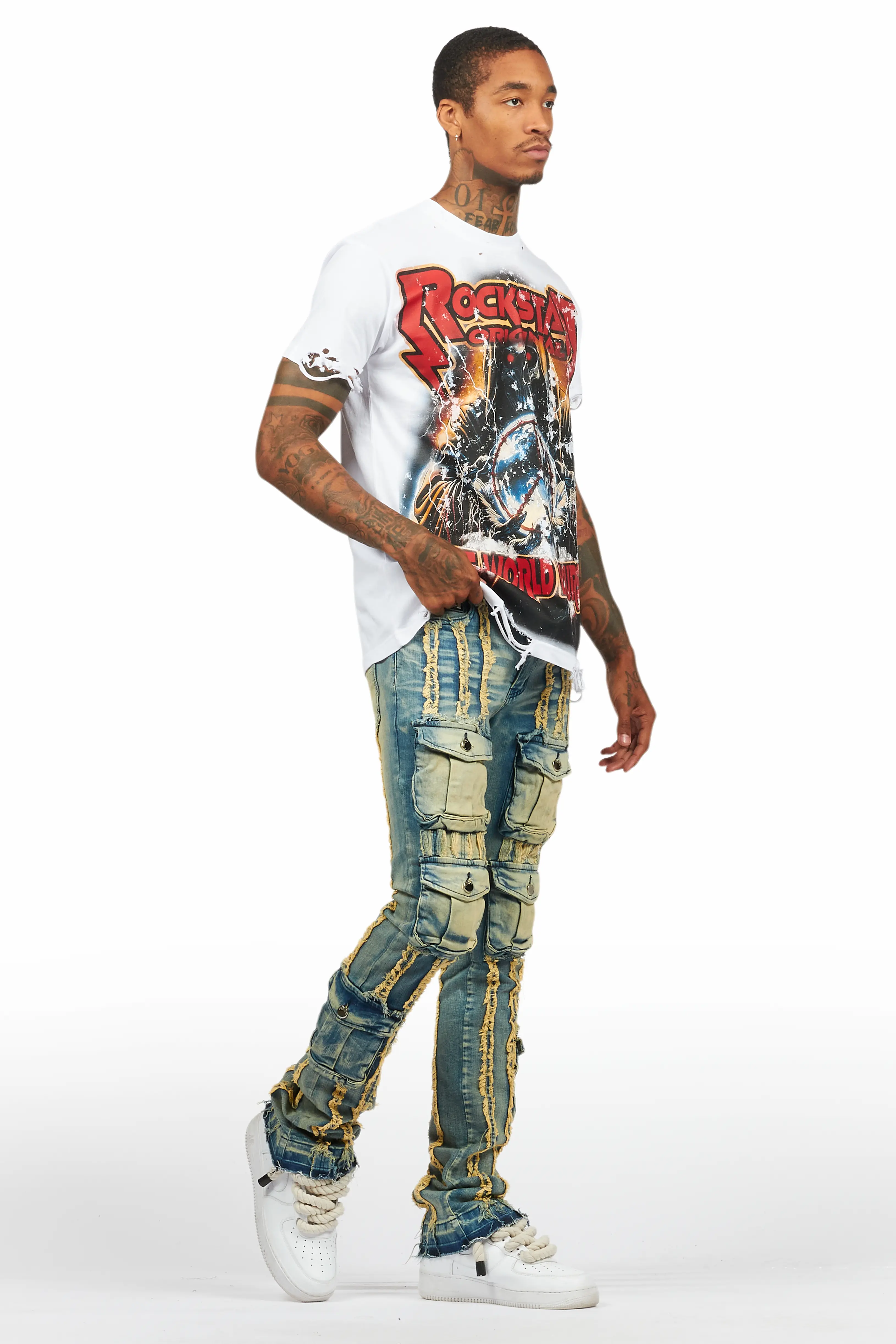 Lucian White Graphic T-Shirt - Image 6
