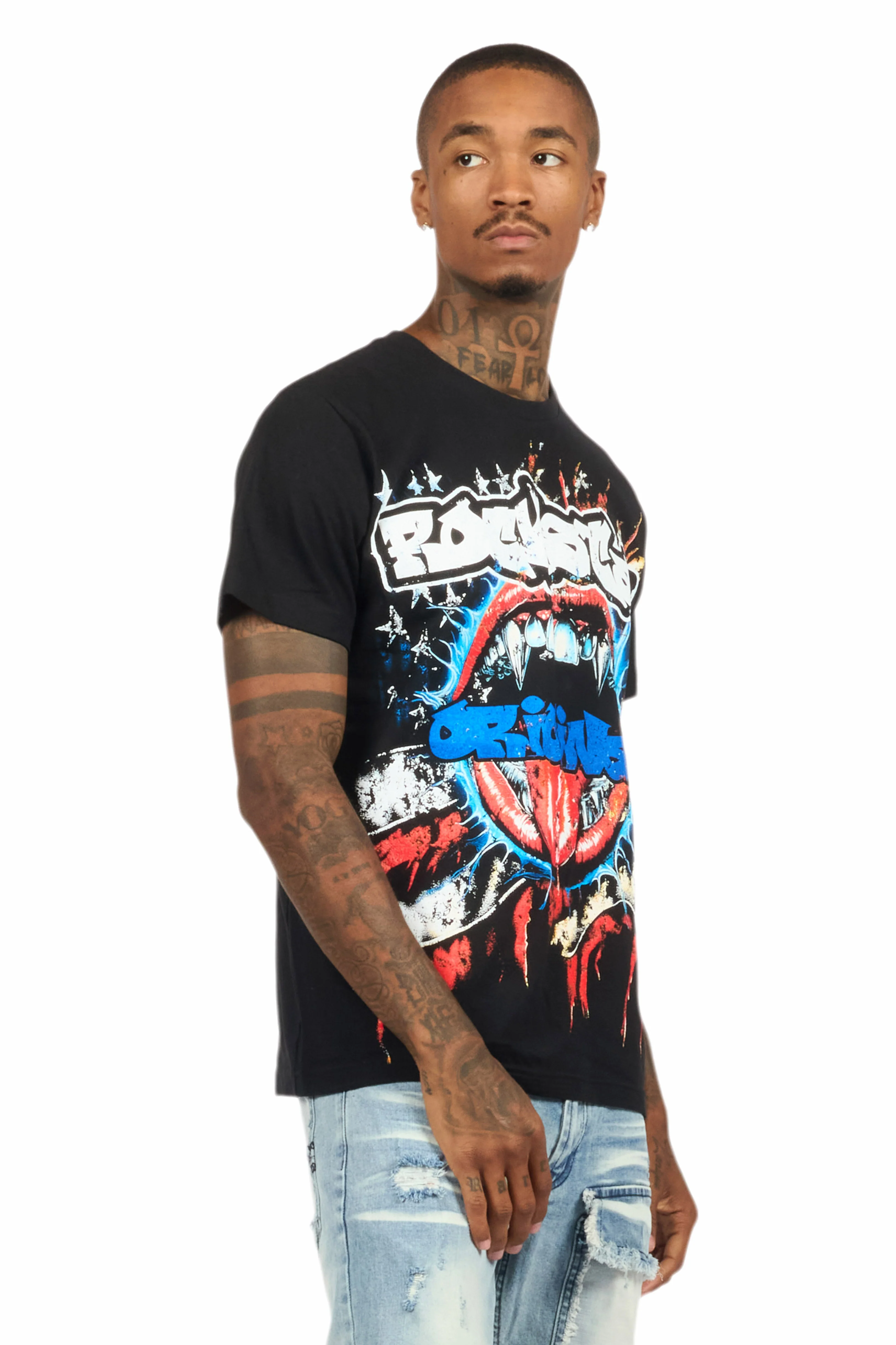 Lennox Black Graphic T-Shirt - Image 4