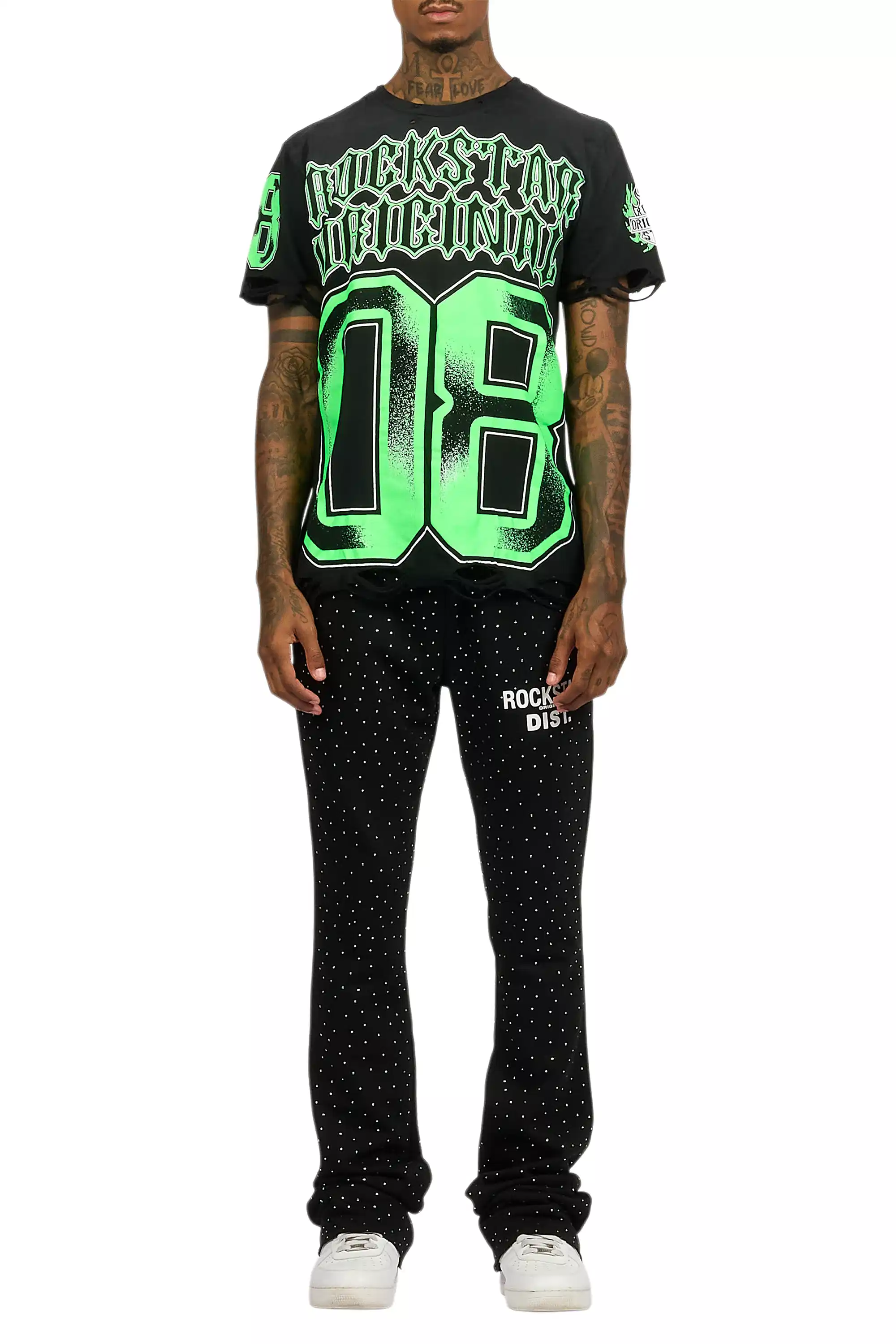 Alim Black/Green Oversized Graphic T-Shirt - Image 10
