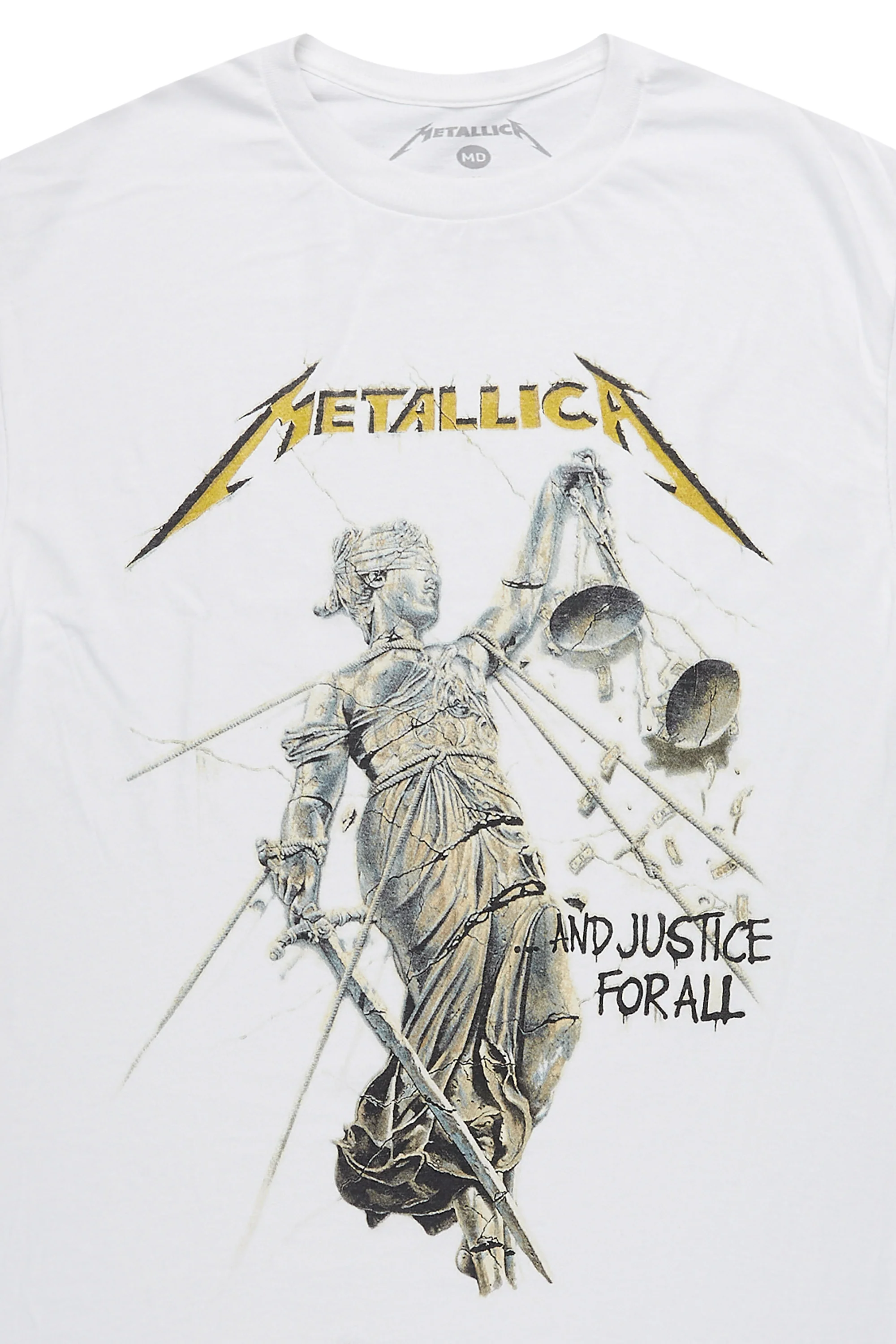 Metallica Justice For All White/Black Graphic T-Shirt - Image 6