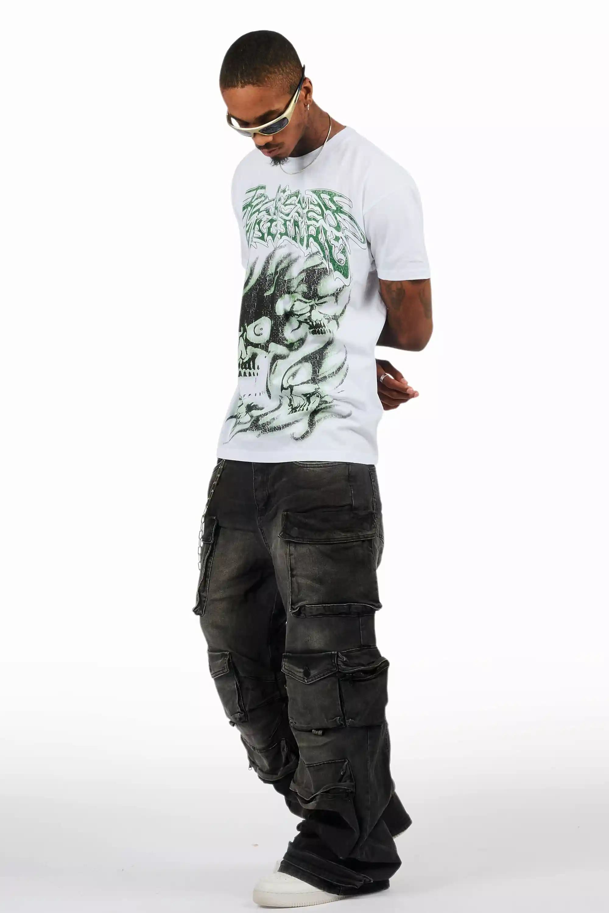 Schtupp White Oversized Graphic T-Shirt - Image 3