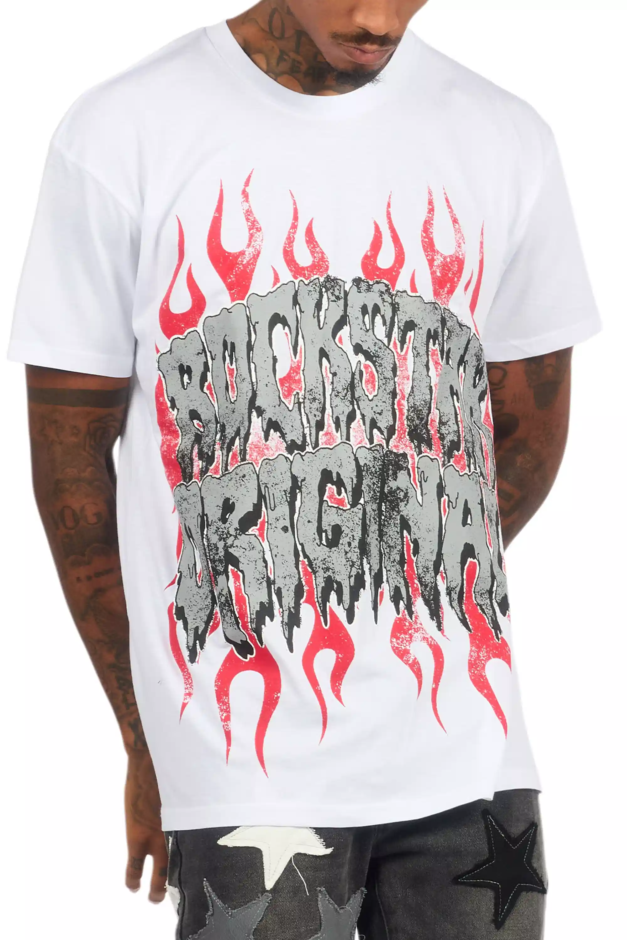 Kaelonix White Oversized Graphic T-Shirt - Image 5