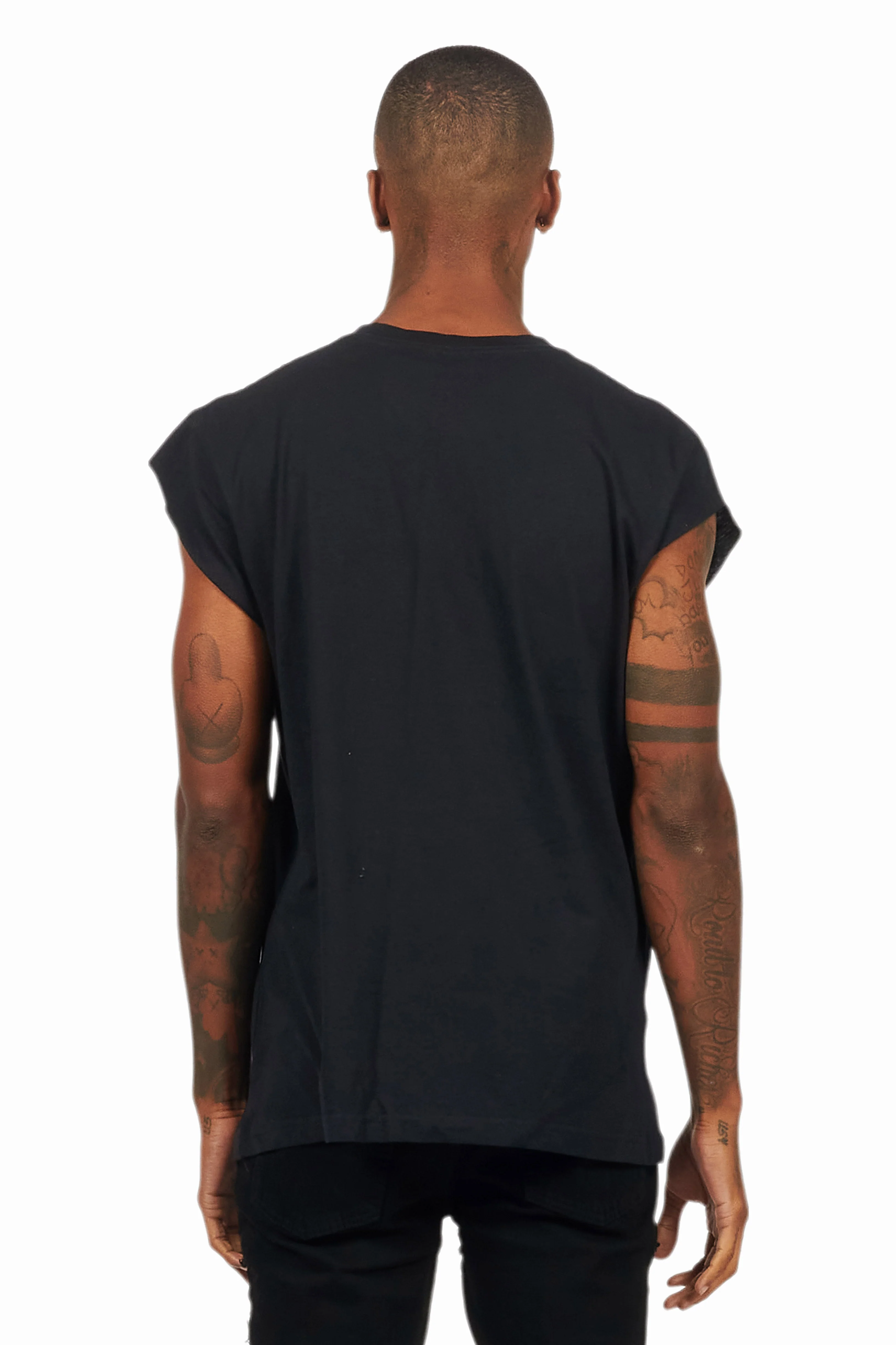 Balius Black Graphic Muscle T-Shirt - Image 4