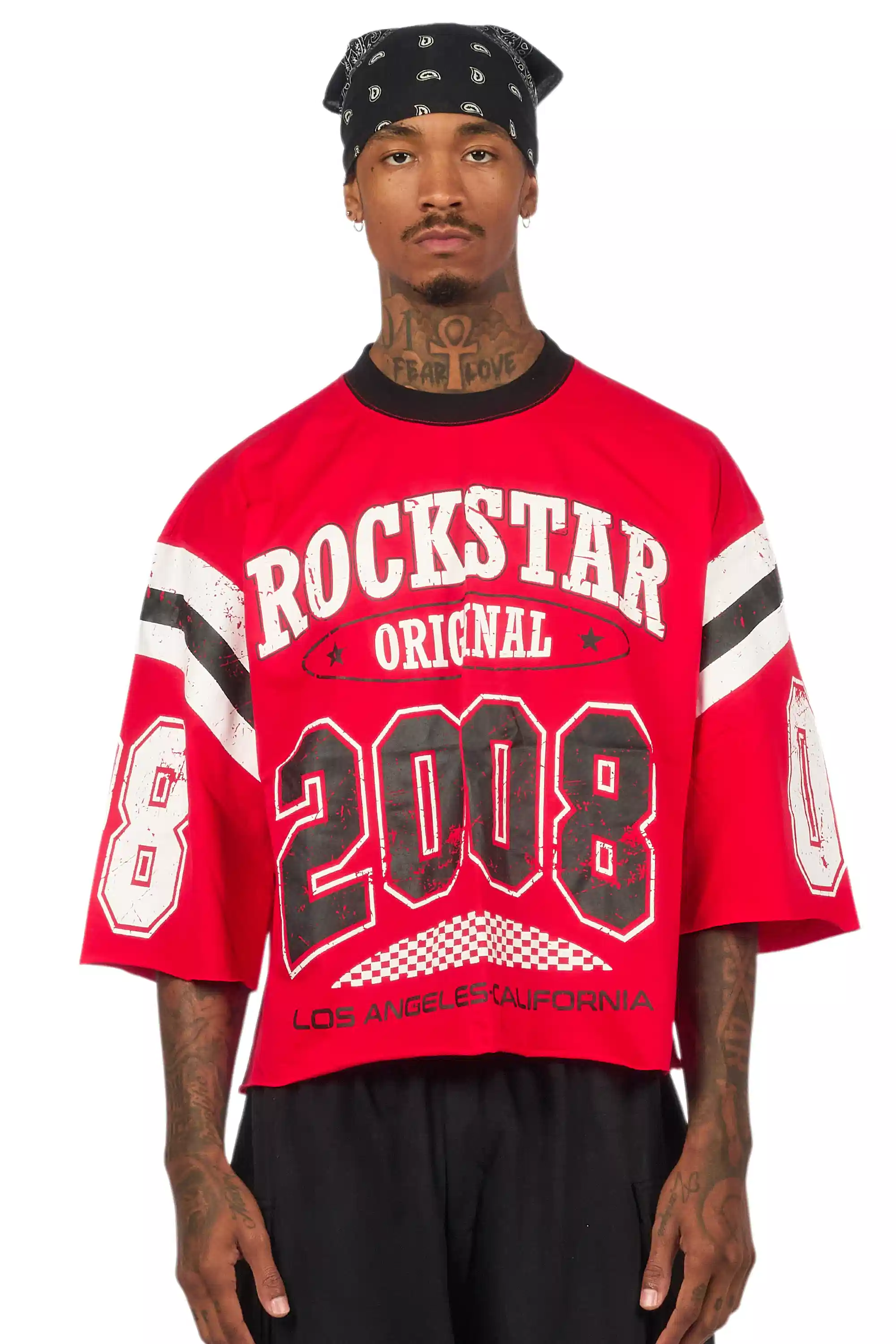 Jaren Red Boxy Crop T-Shirt - Image 2
