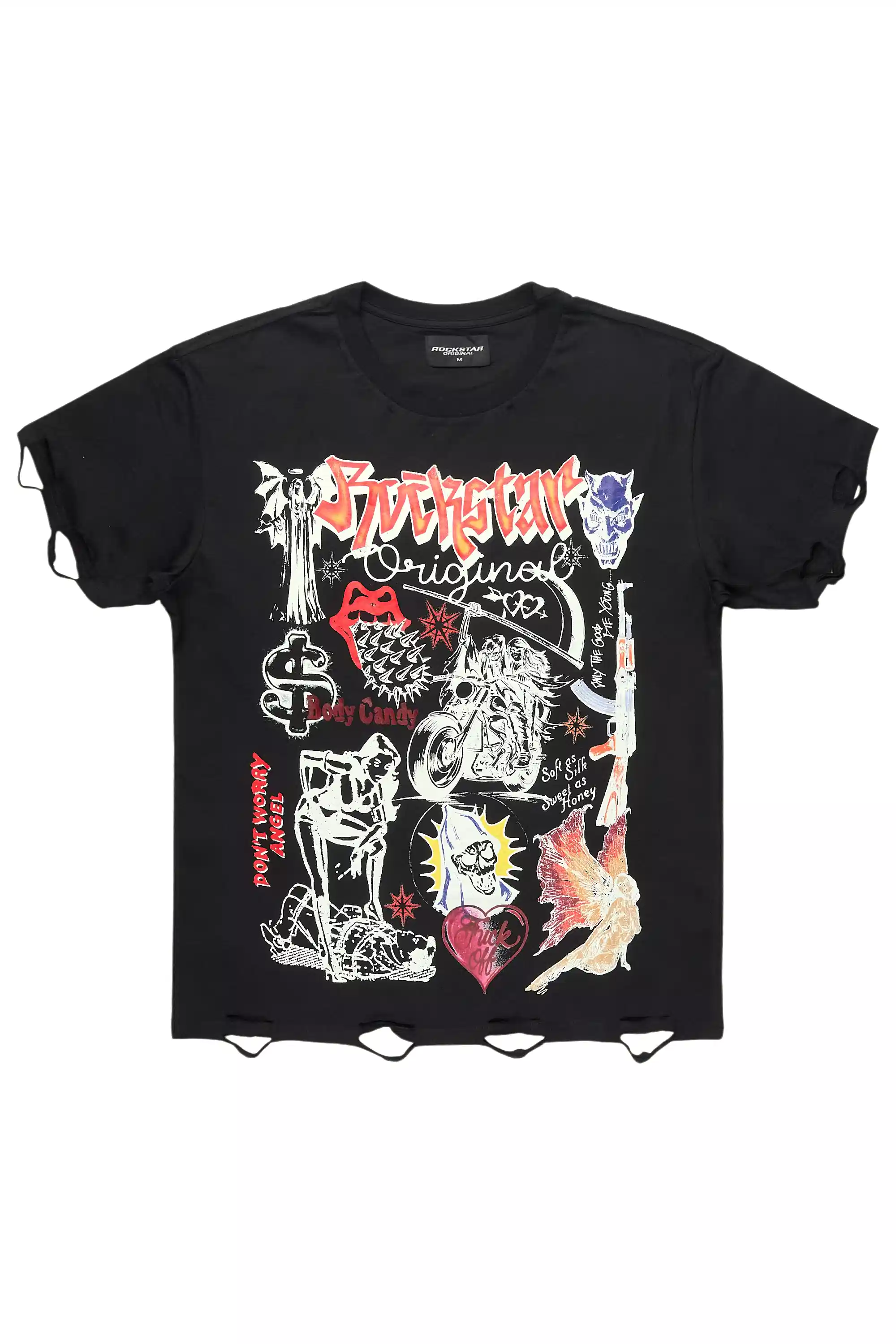Shootah Black Oversized Graphic T-Shirt
