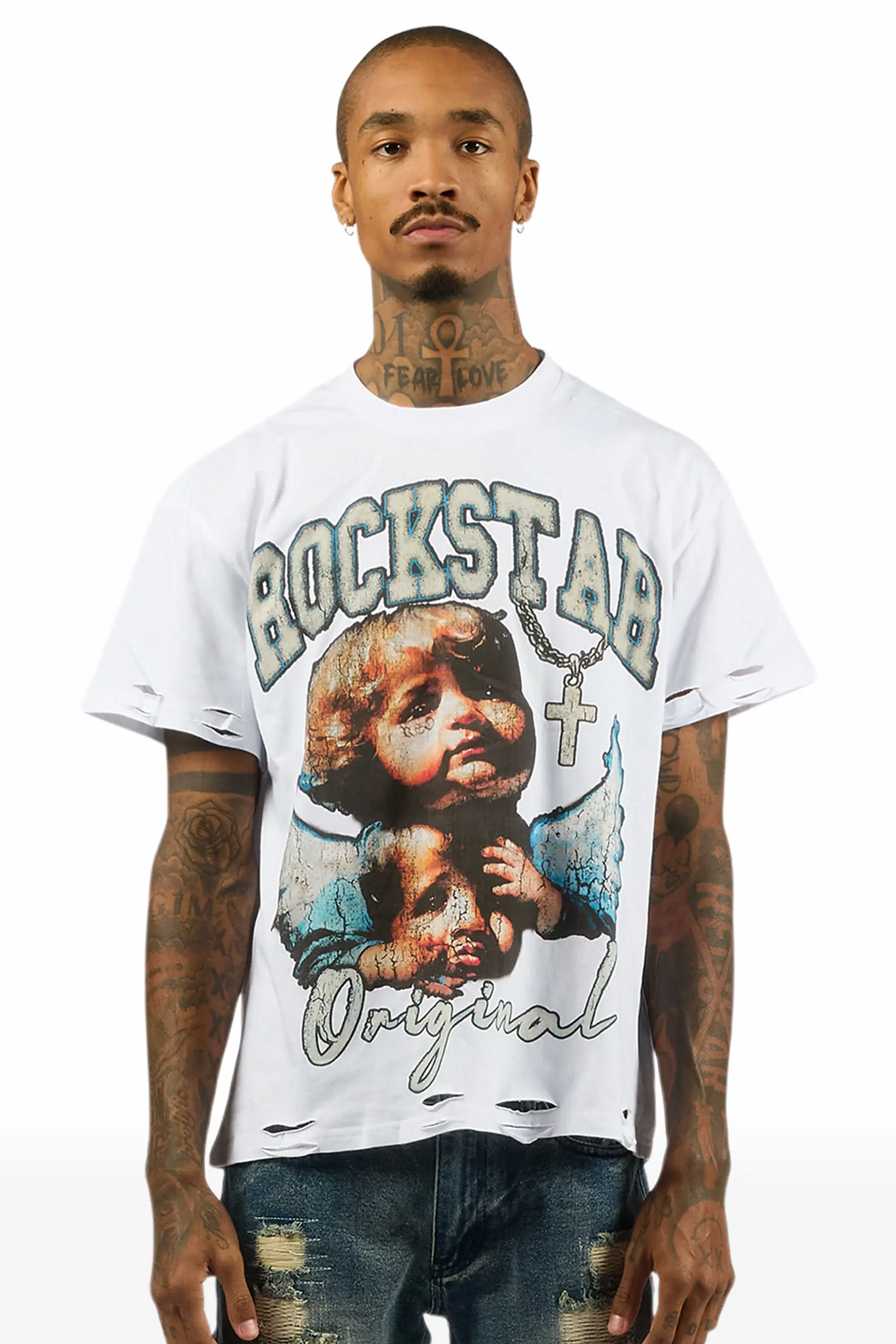 Dieter White Oversized Graphic T-Shirt - Image 2