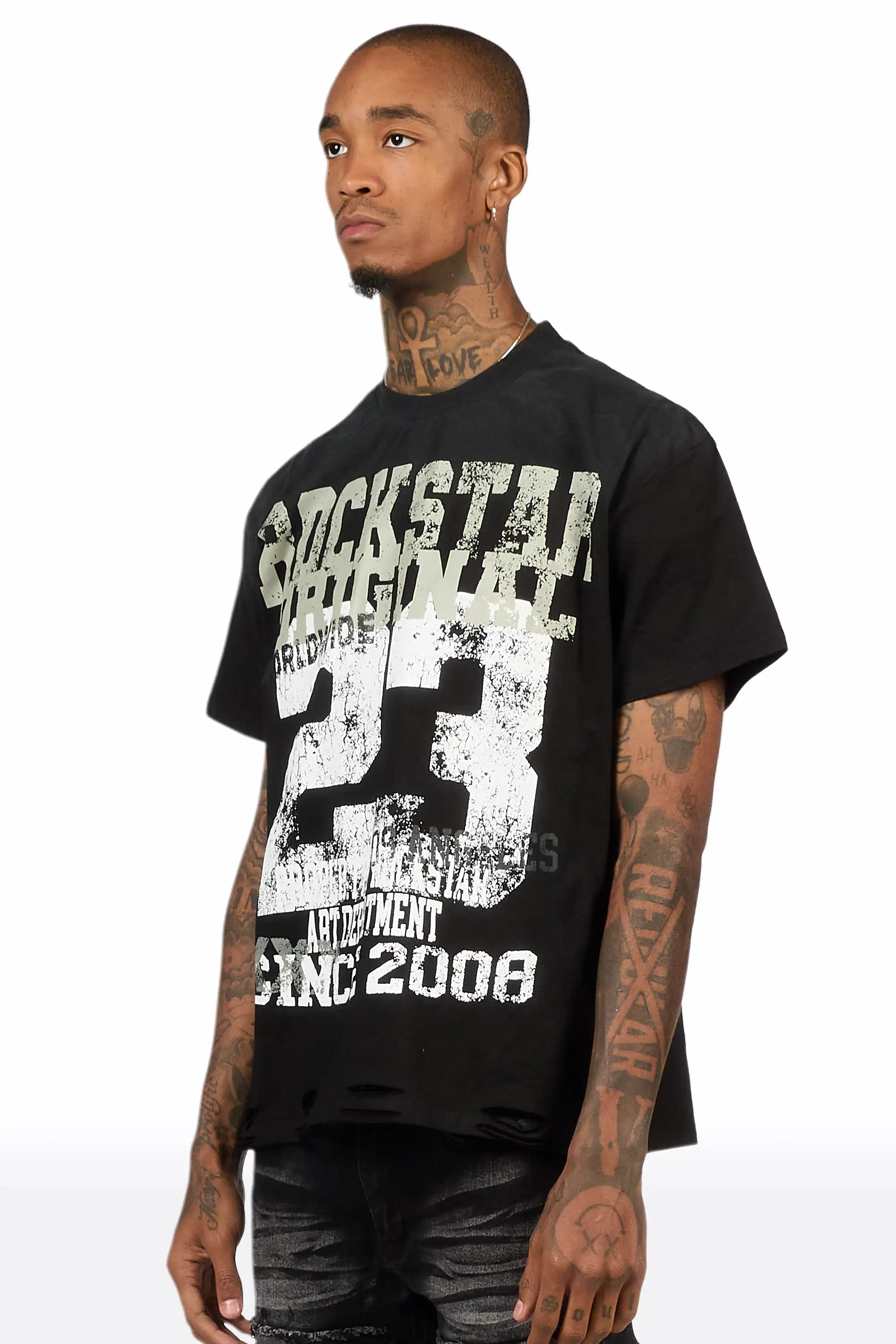 Kyvaris Black Oversized Graphic T-Shirt - Image 6