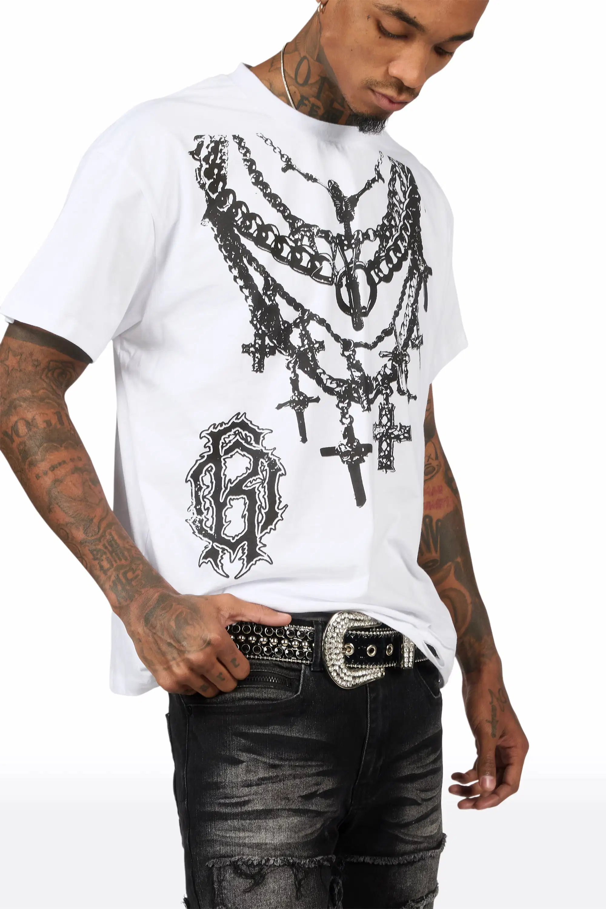 Nyro White Oversized Graphic T-Shirt - Image 3