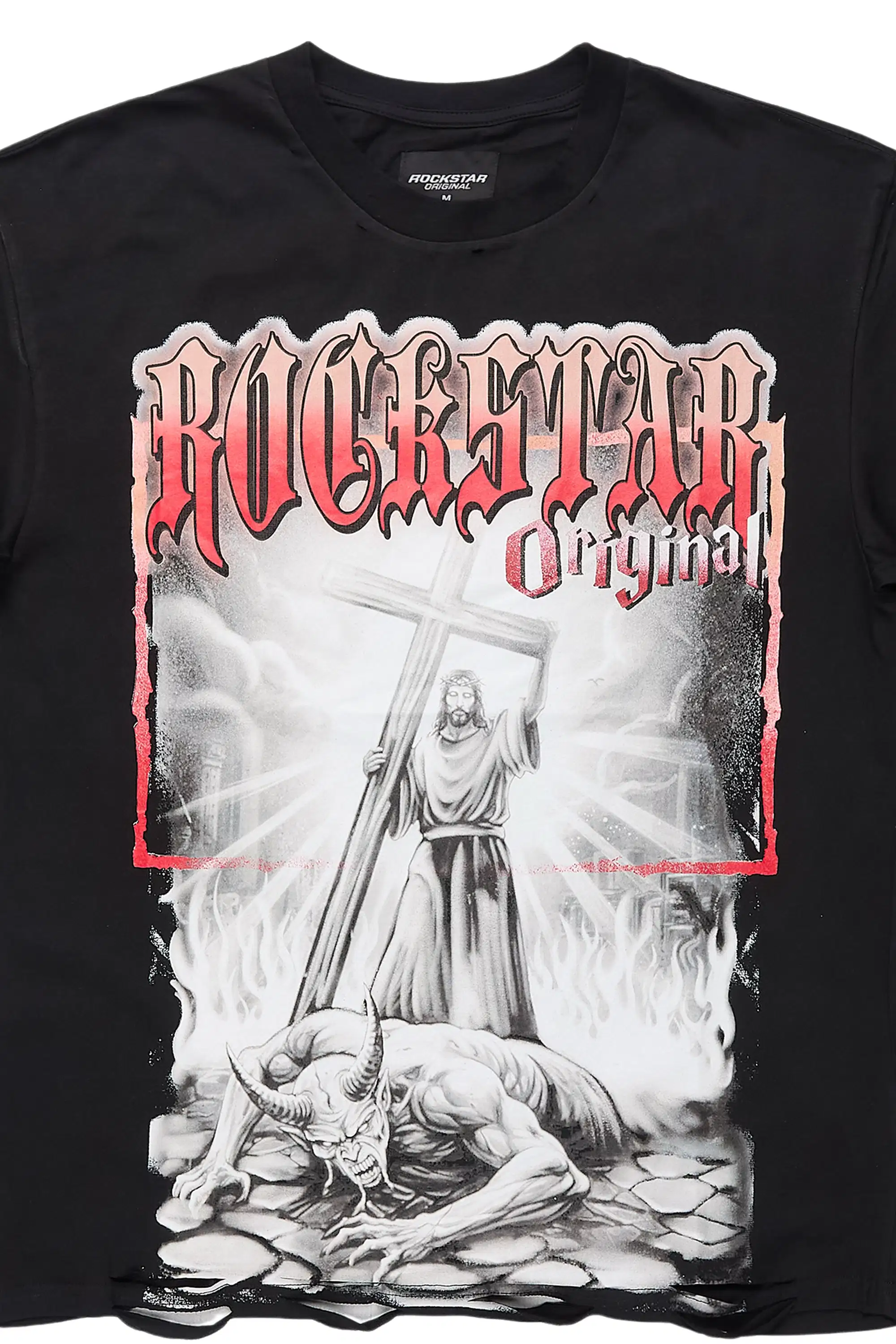 Renzo Black Oversized Graphic T-Shirt - Image 5