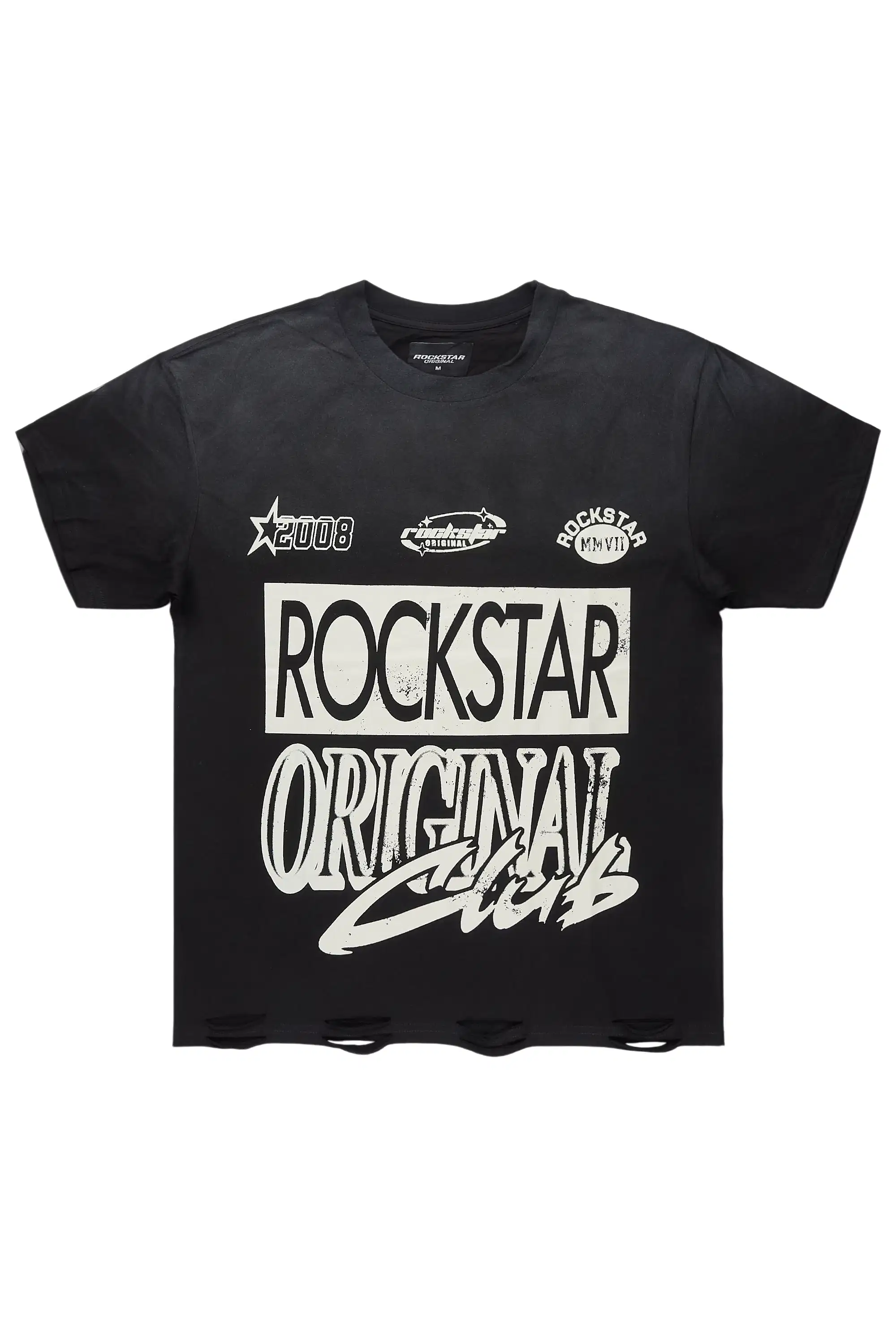 Rylok Black Oversized Graphic T-Shirt