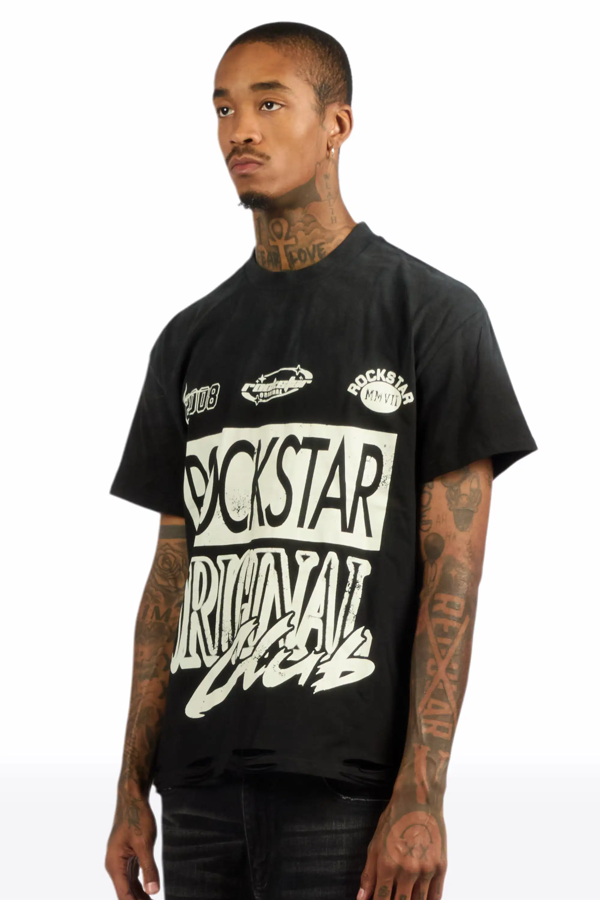 Rylok Black Oversized Graphic T-Shirt - Image 5