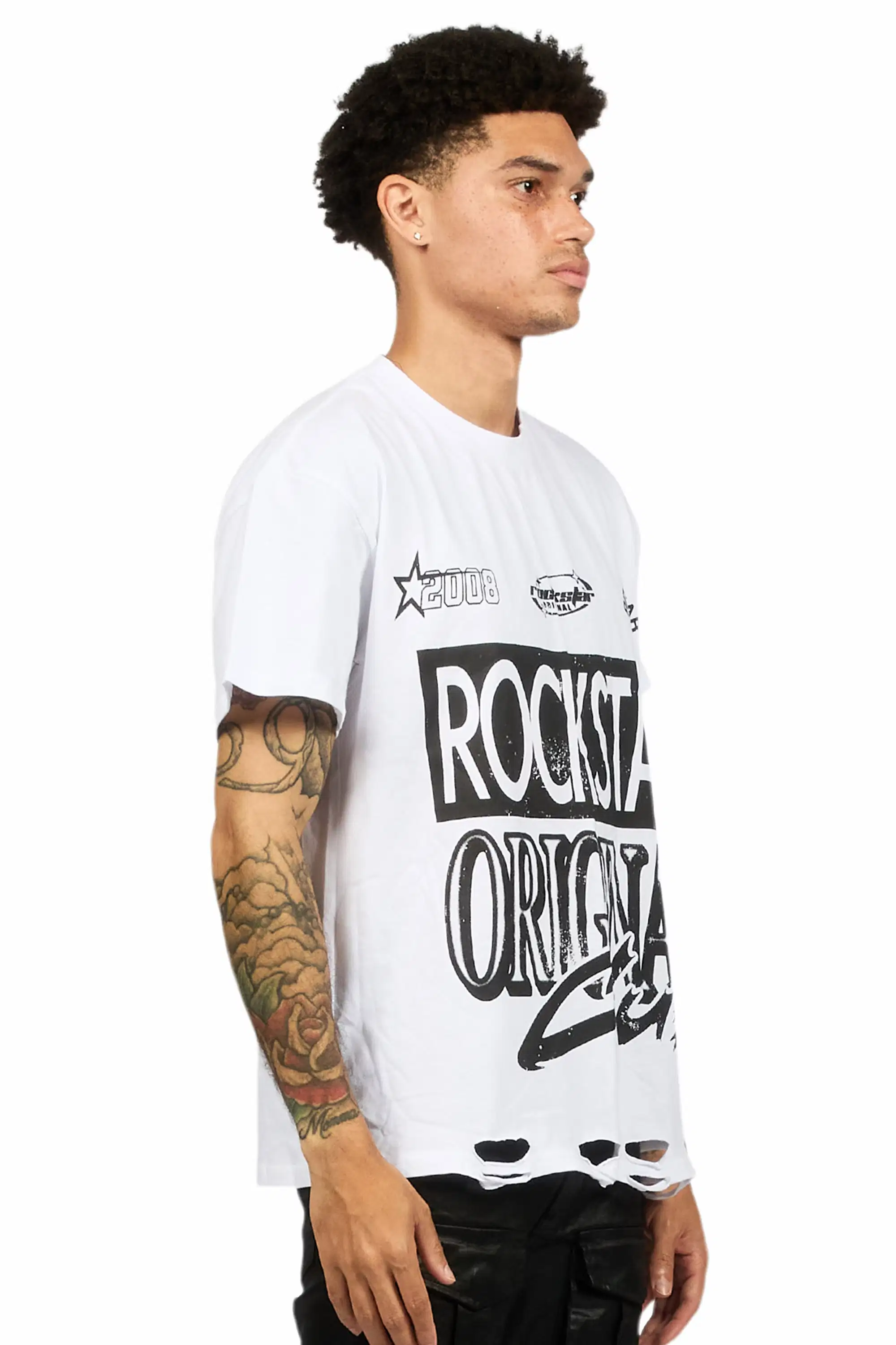 Rylok White Oversized Graphic T-Shirt - Image 3
