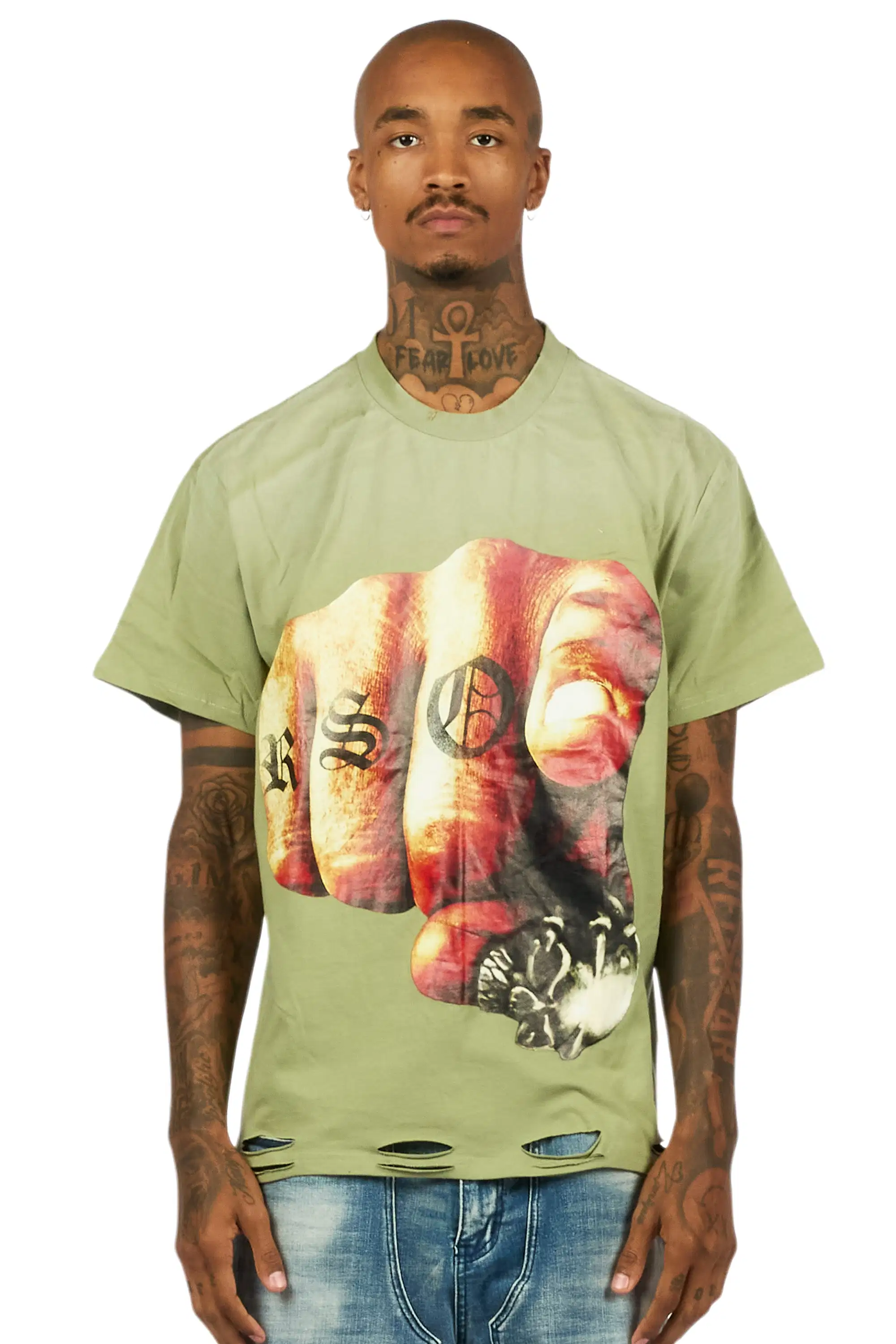 Xayon Green Oversized Graphic T-Shirt - Image 2