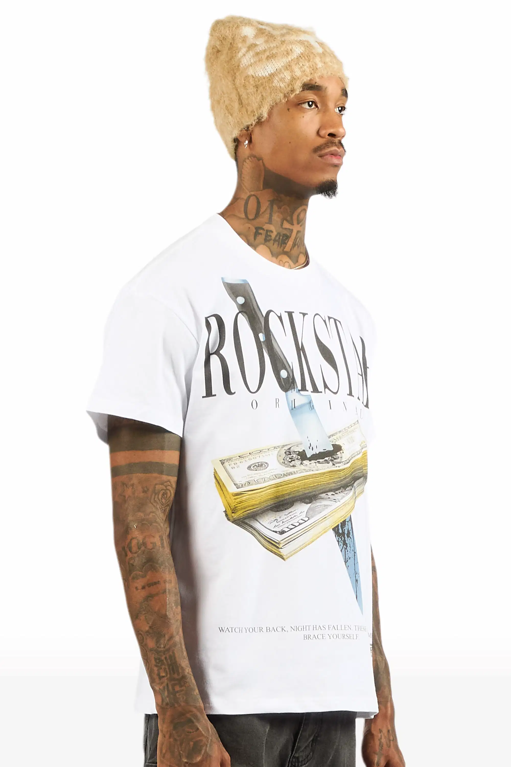 Datenyte White Oversized Graphic T-Shirt - Image 3