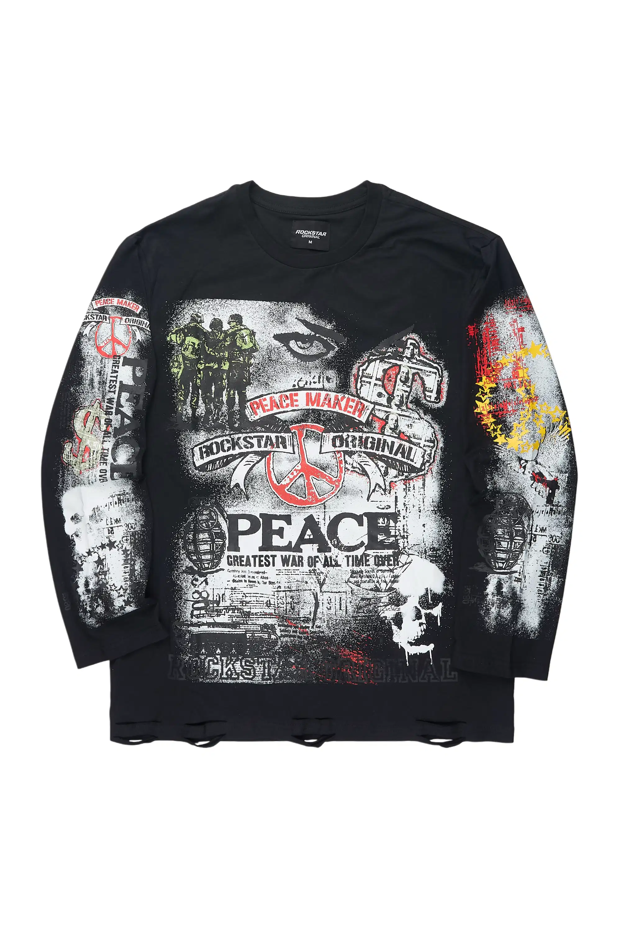 Saeko Black Long Sleeve Graphic T-Shirt