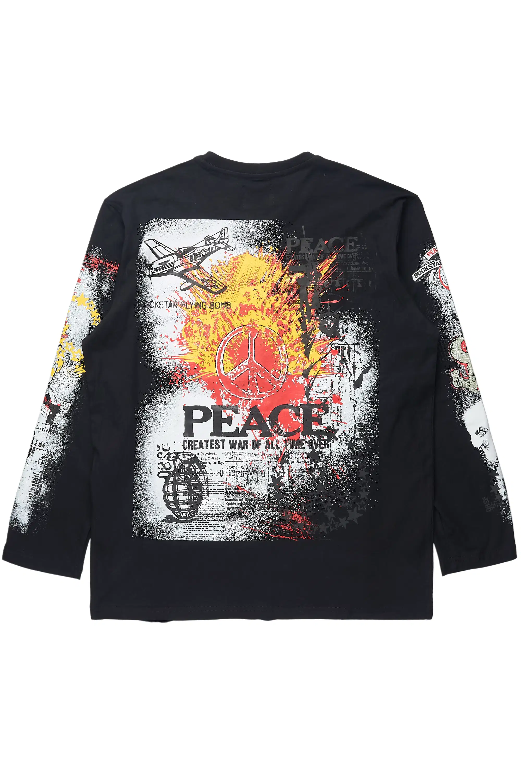 Saeko Black Long Sleeve Graphic T-Shirt - Image 3