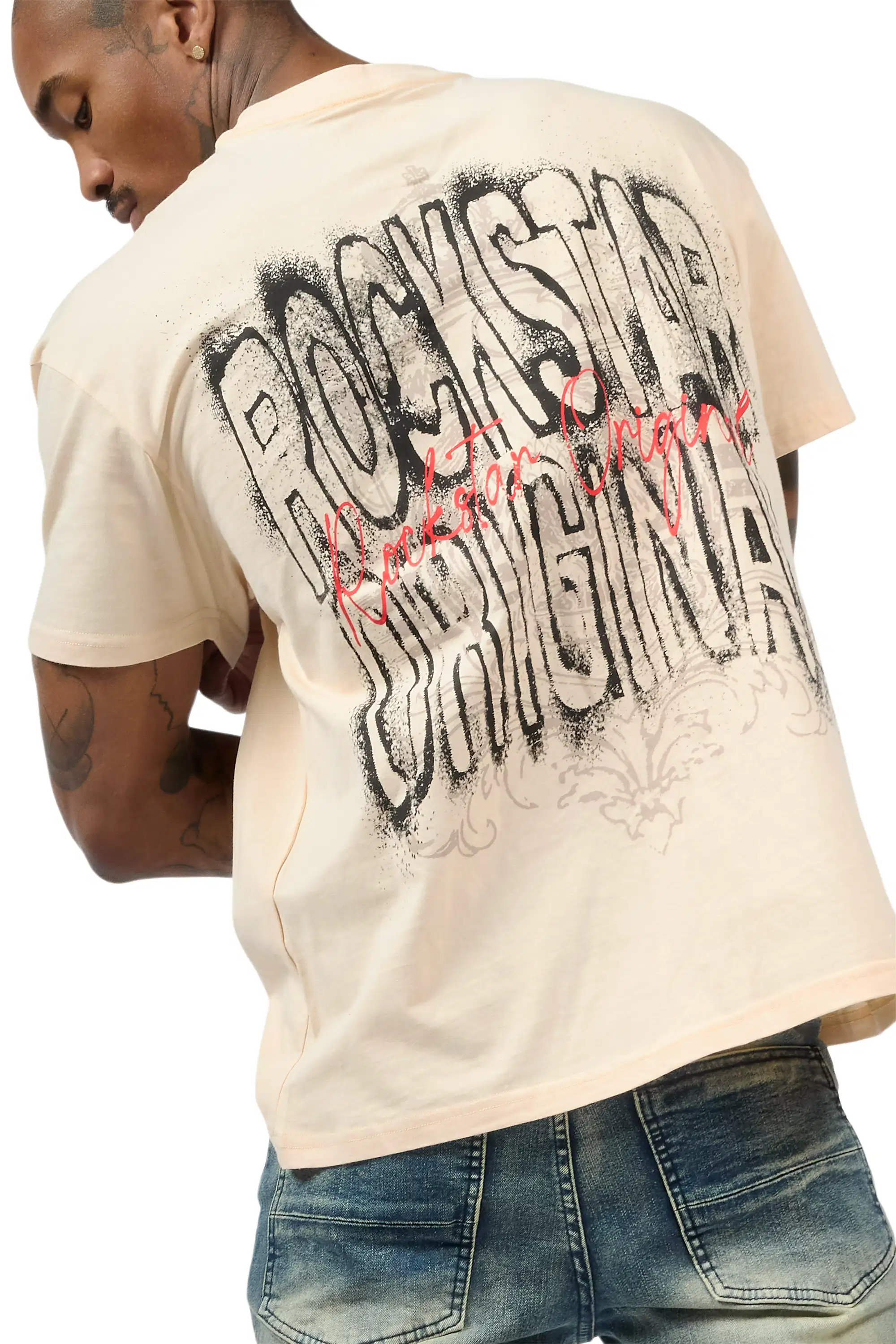 Irix Beige Oversized Graphic T-Shirt - Image 3