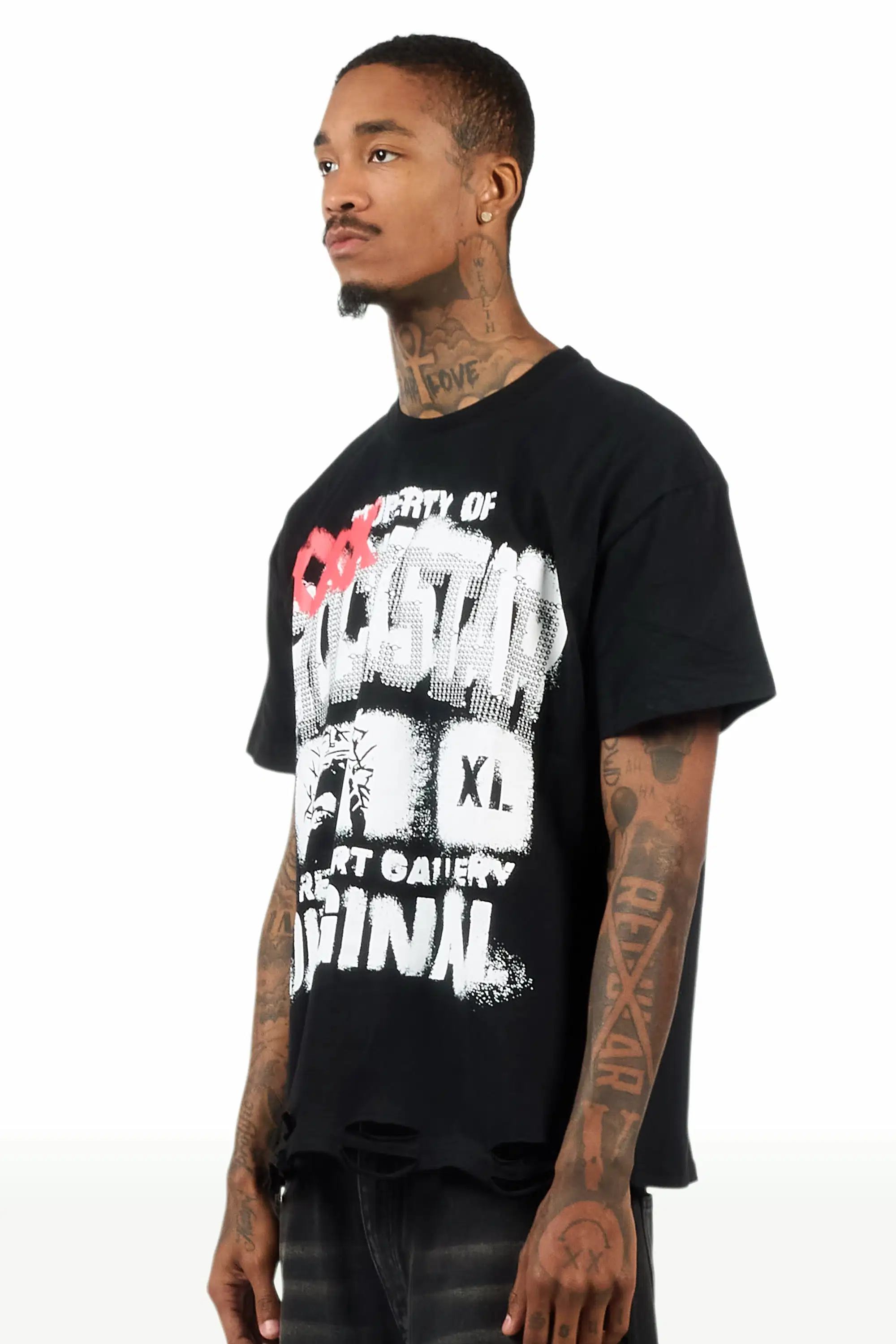 Kyo Black Oversized Graphic T-Shirt - Image 5