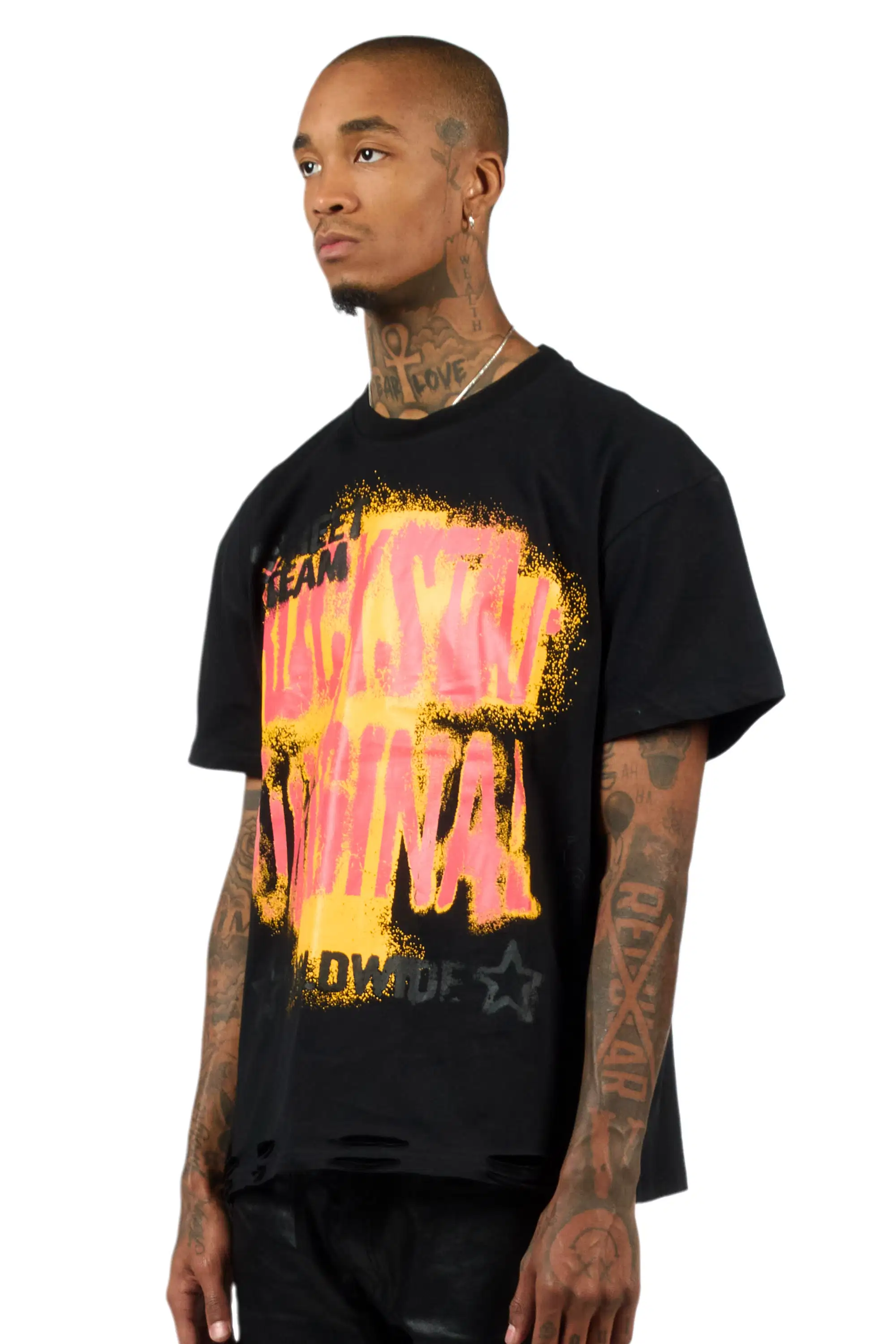 Crest Black Oversized Graphic T-Shirt - Image 5