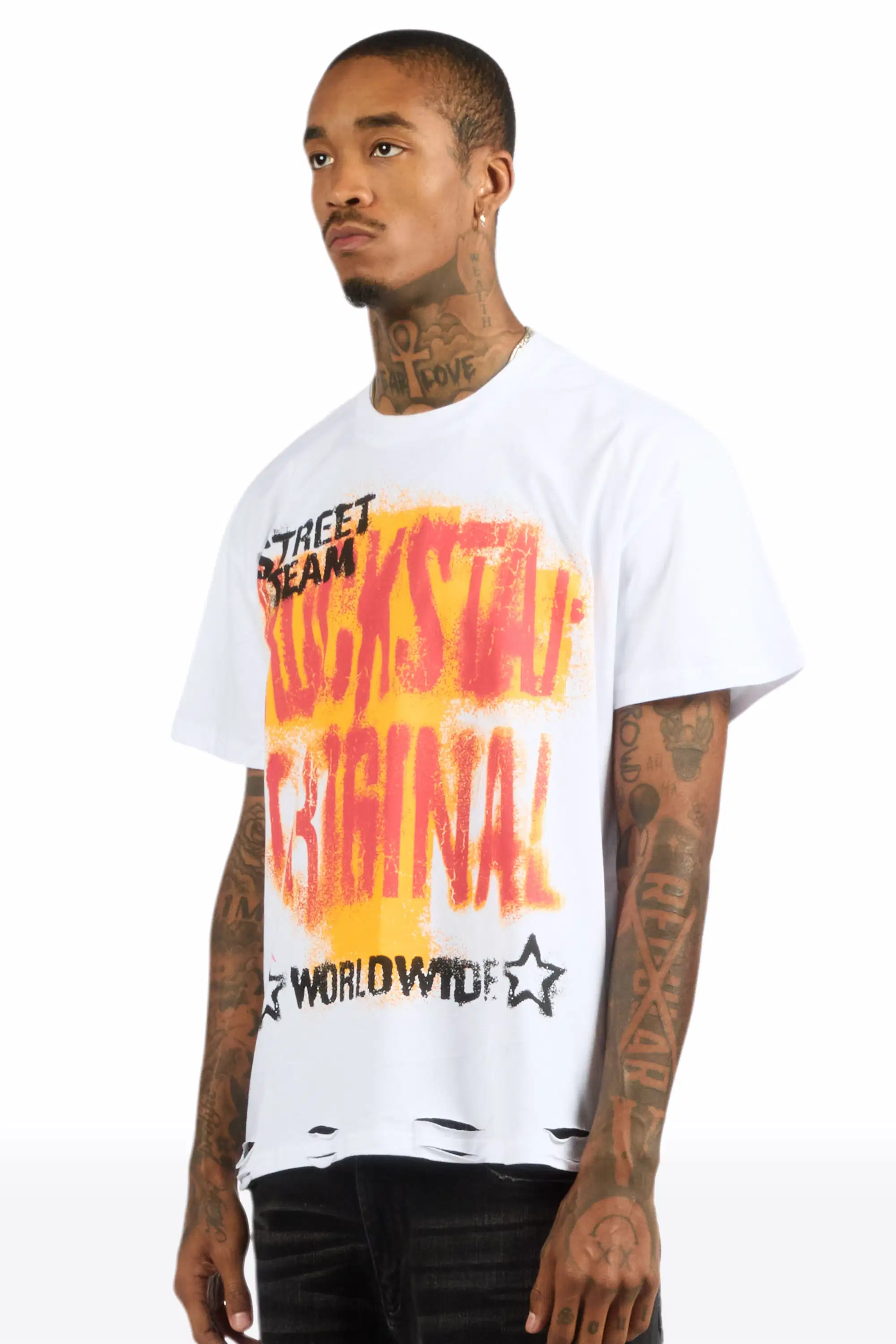 Crest White Oversized Graphic T-Shirt - Image 5