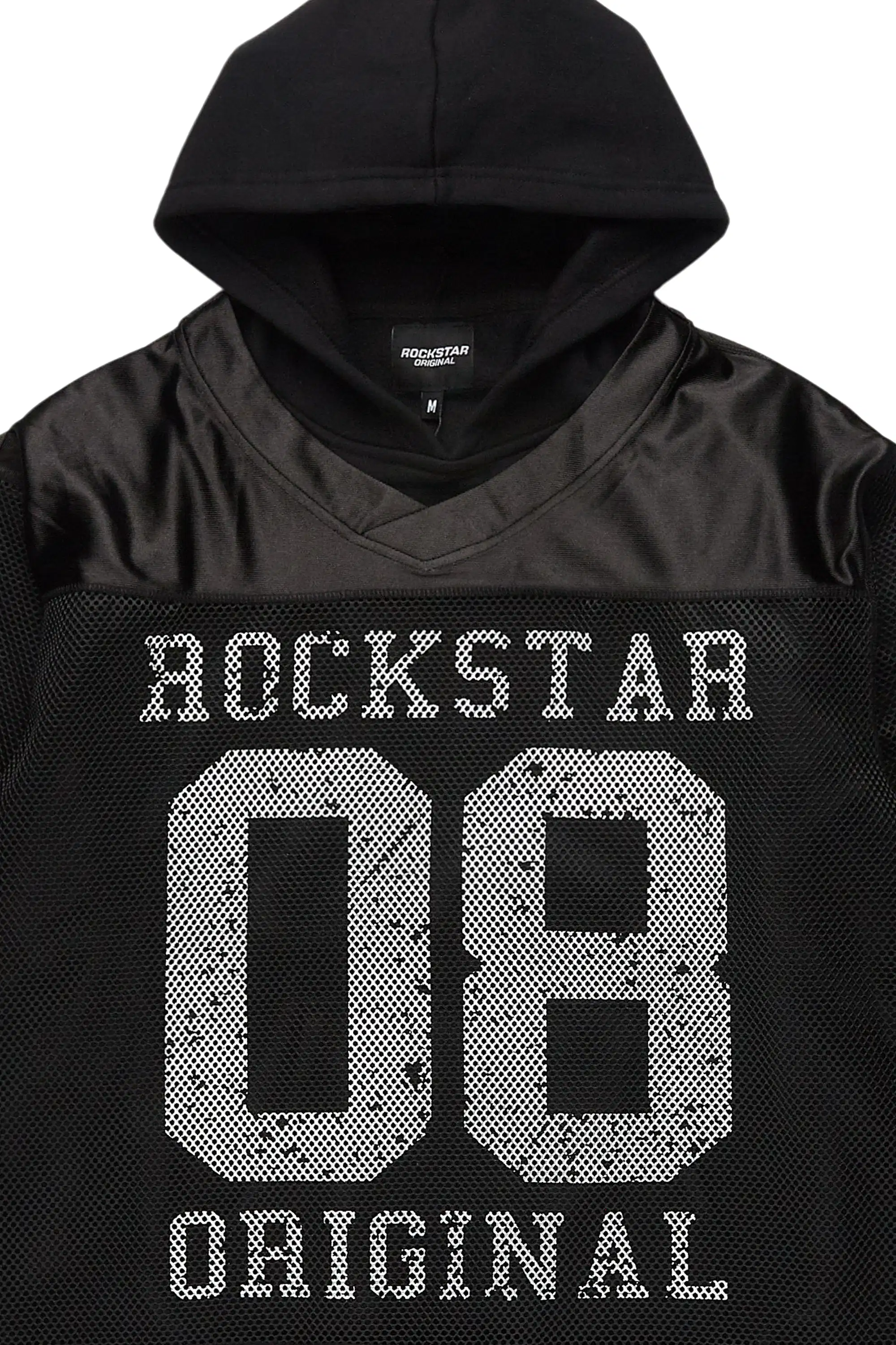 Syncamore Black/White Double Layer Graphic Jersey Hoodie - Image 9