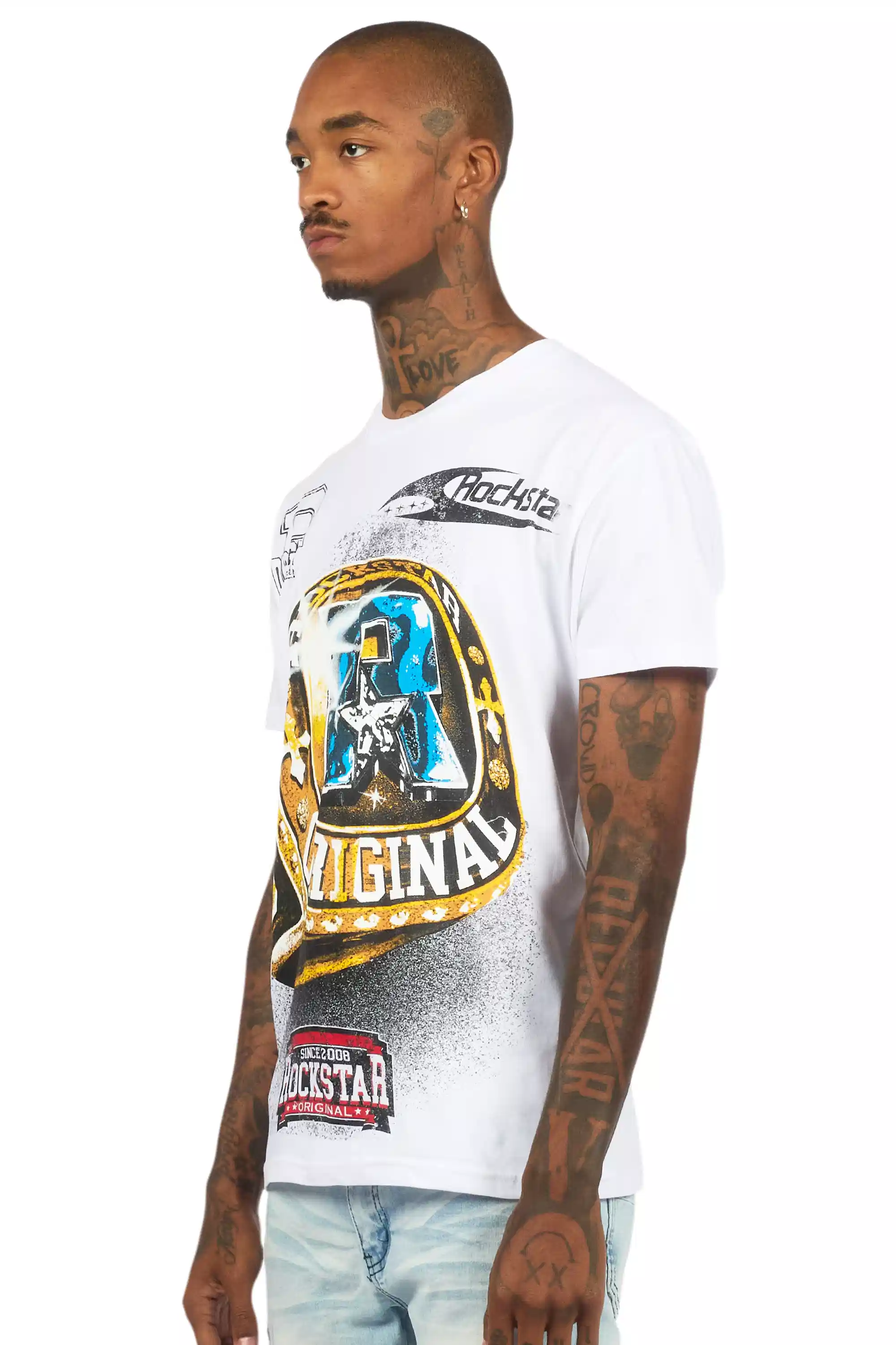 Gemchamp White Graphic T-Shirt - Image 4
