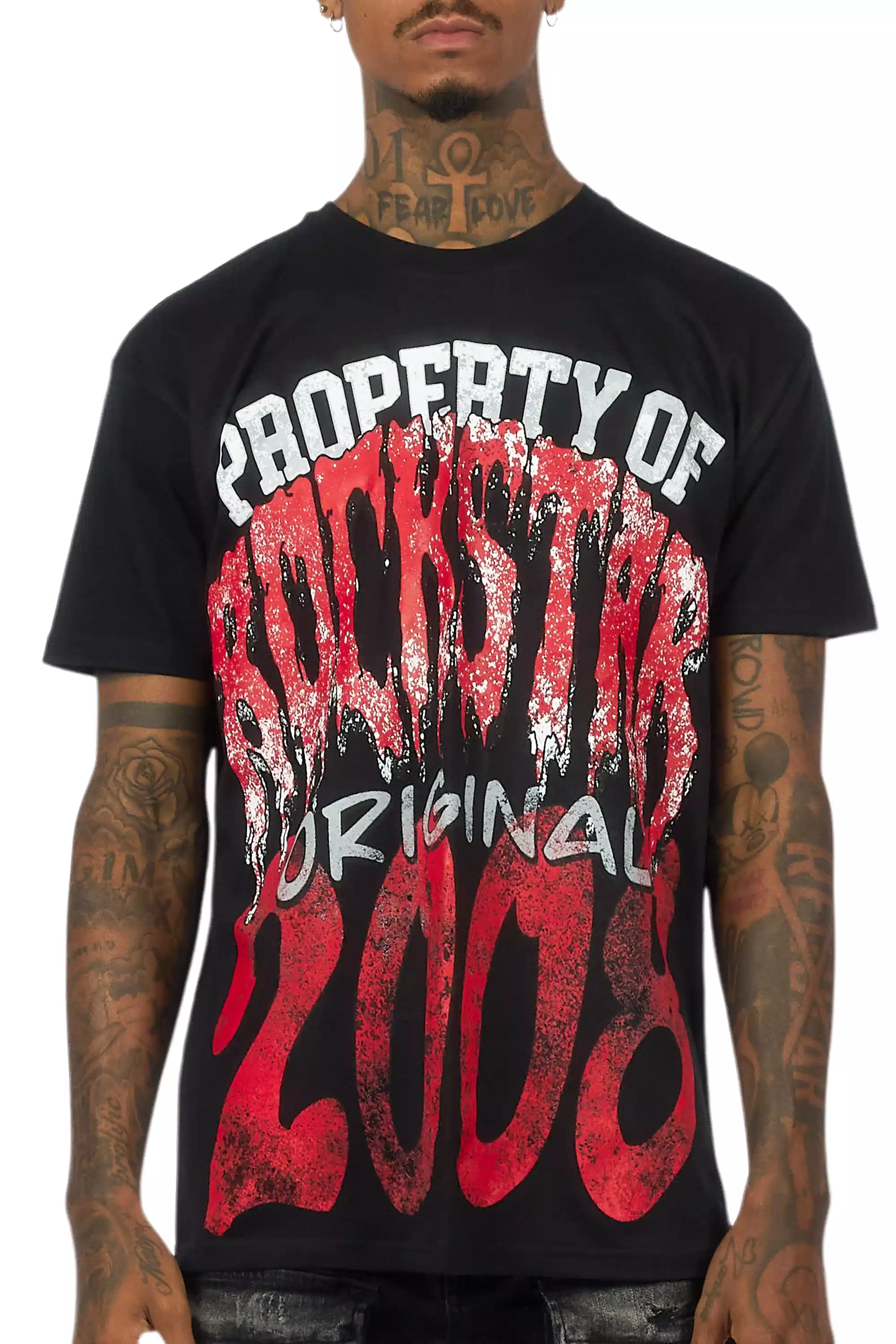 Raezion Black/Red Oversized Graphic T-Shirt - Image 6