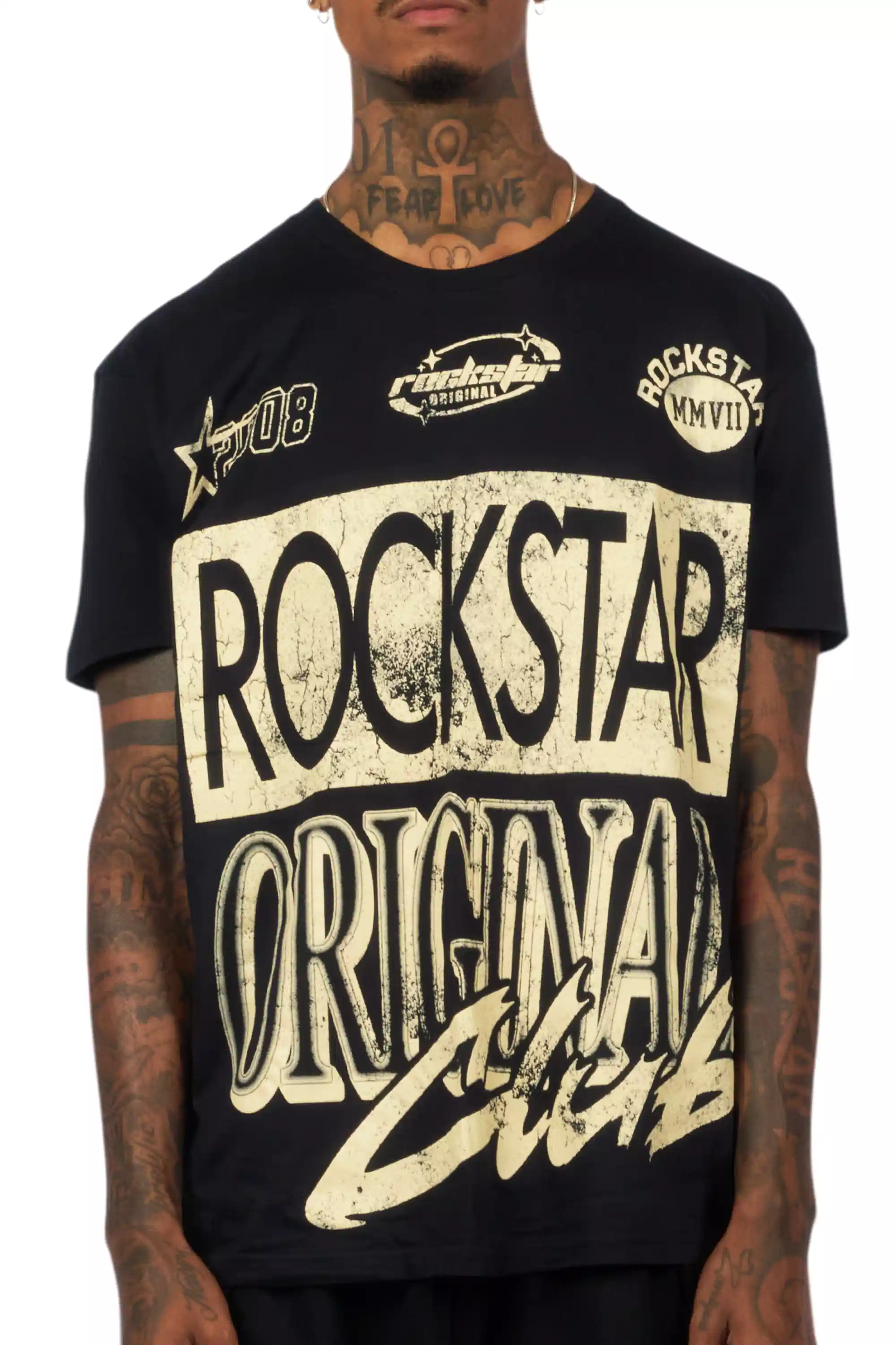 Rylok Black/Beige Oversized Graphic T-Shirt - Image 6