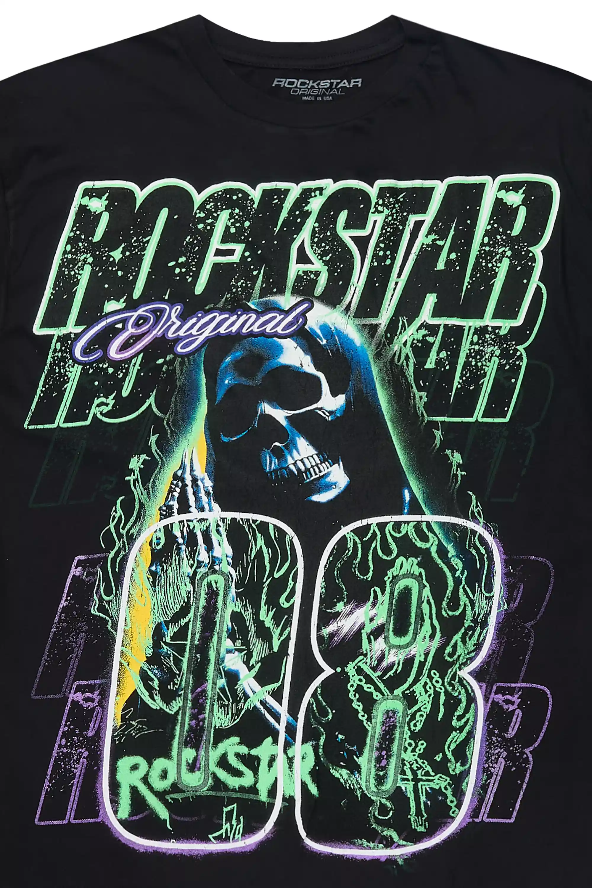 Kruz Black/Green Oversized Graphic T-Shirt - Image 8