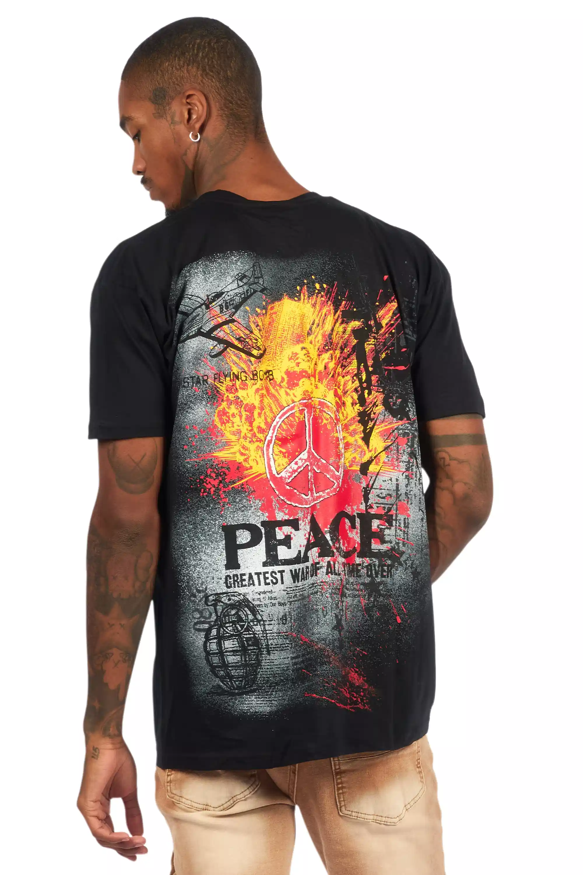 Saeko Black/Multi Oversized Graphic T-Shirt - Image 6