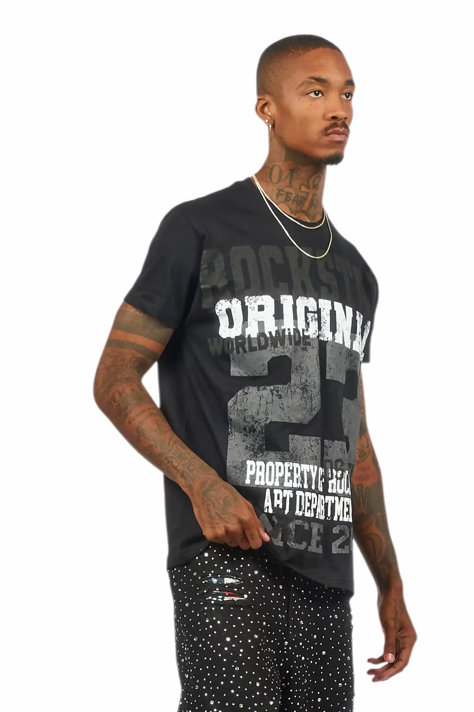 Kyvaris Black/Grey Oversized Graphic T-Shirt - Image 3