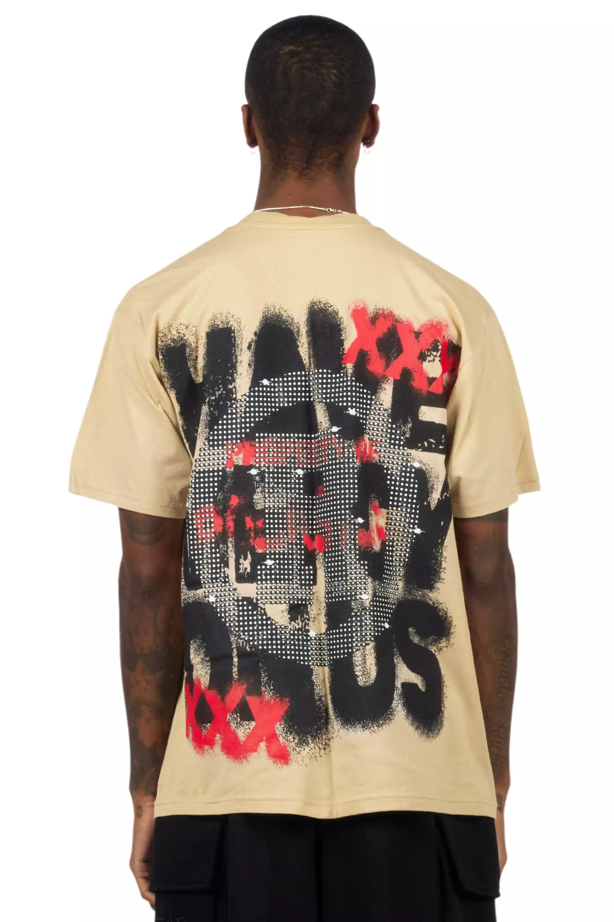 Kyo Beige/Black Oversized Graphic T-Shirt - Image 3
