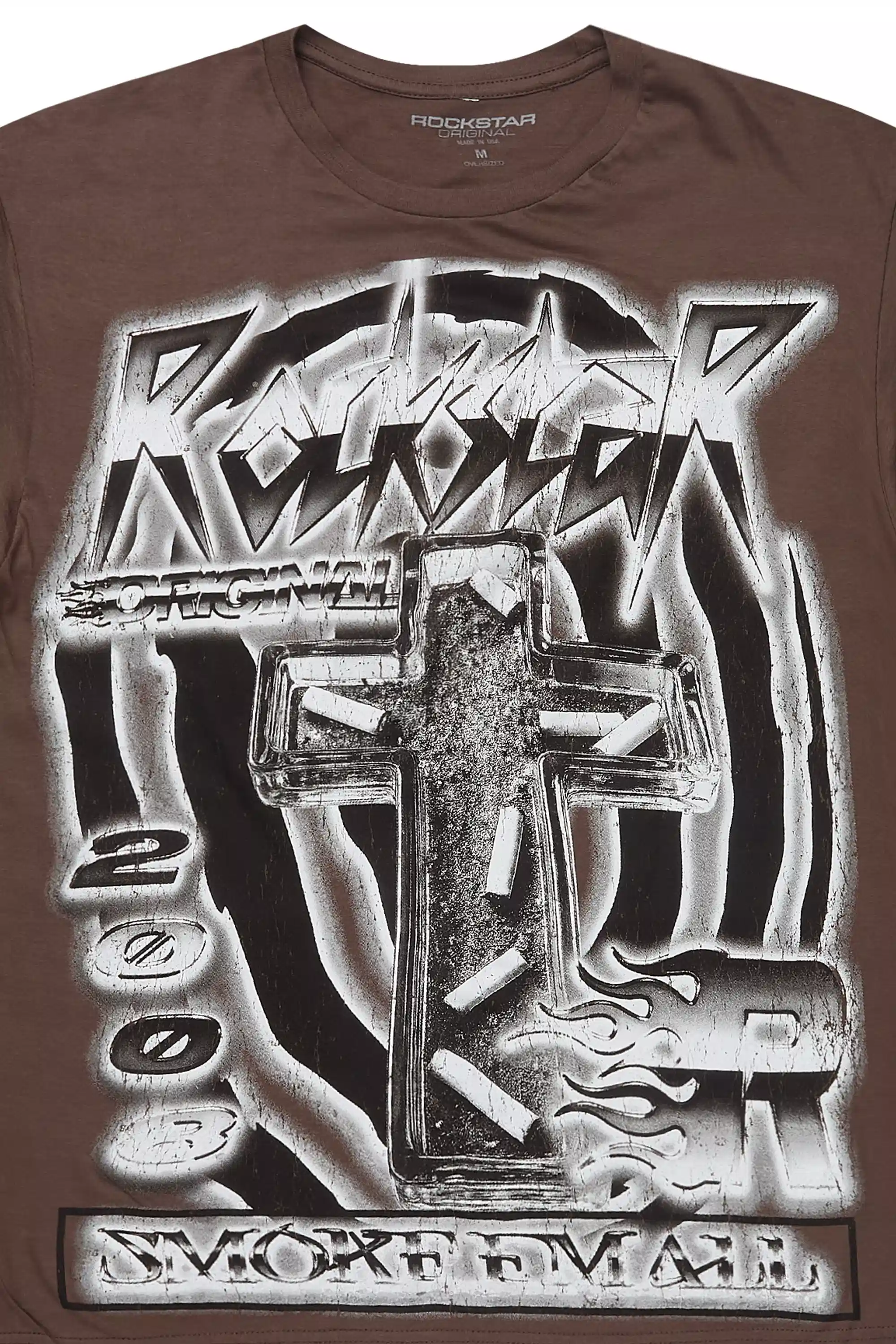 Smokeem Dark Grey/Black Oversized Graphic T-Shirt - Image 7