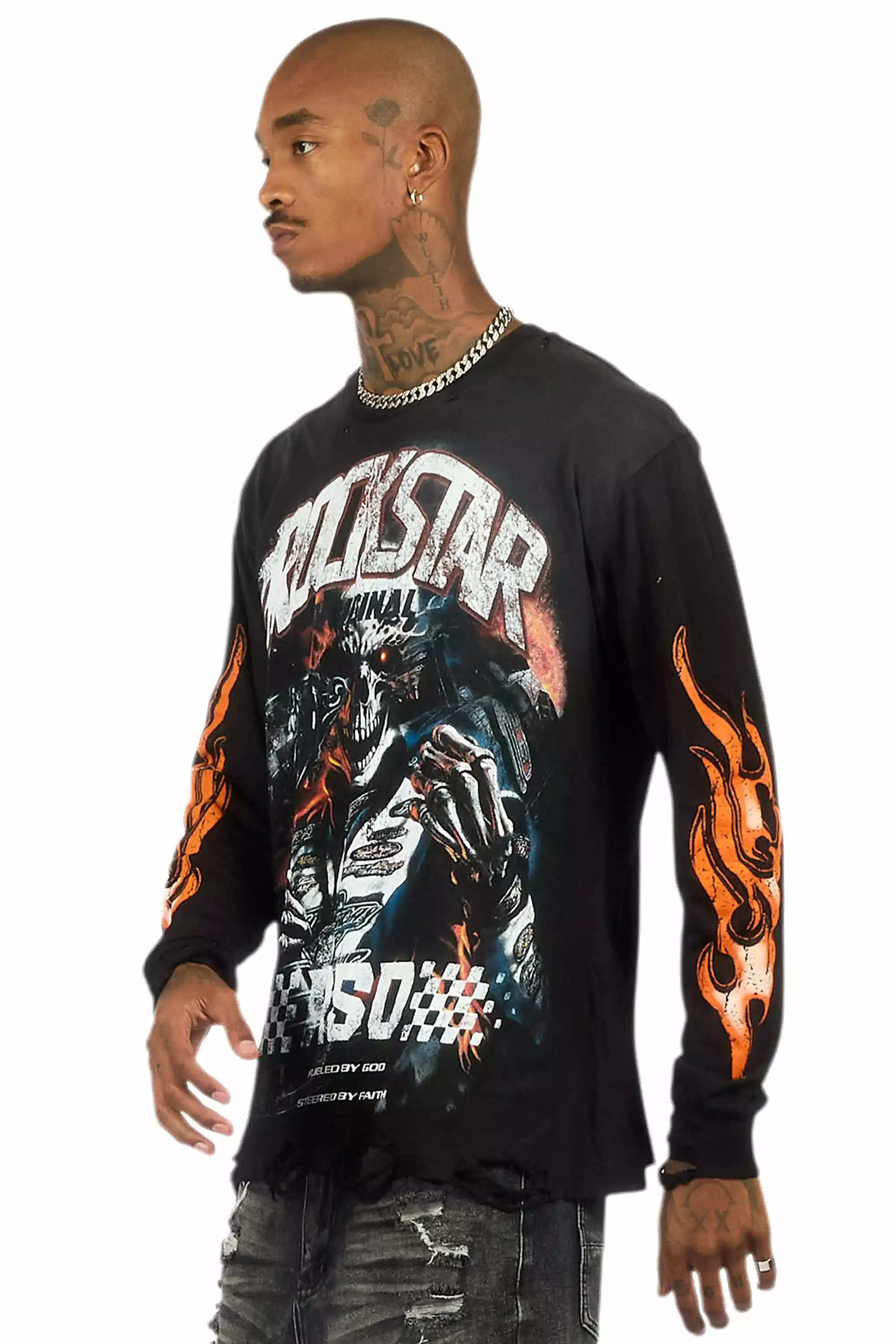 Blaek Black/Yellow Long Sleeve Graphic T-Shirt - Image 5