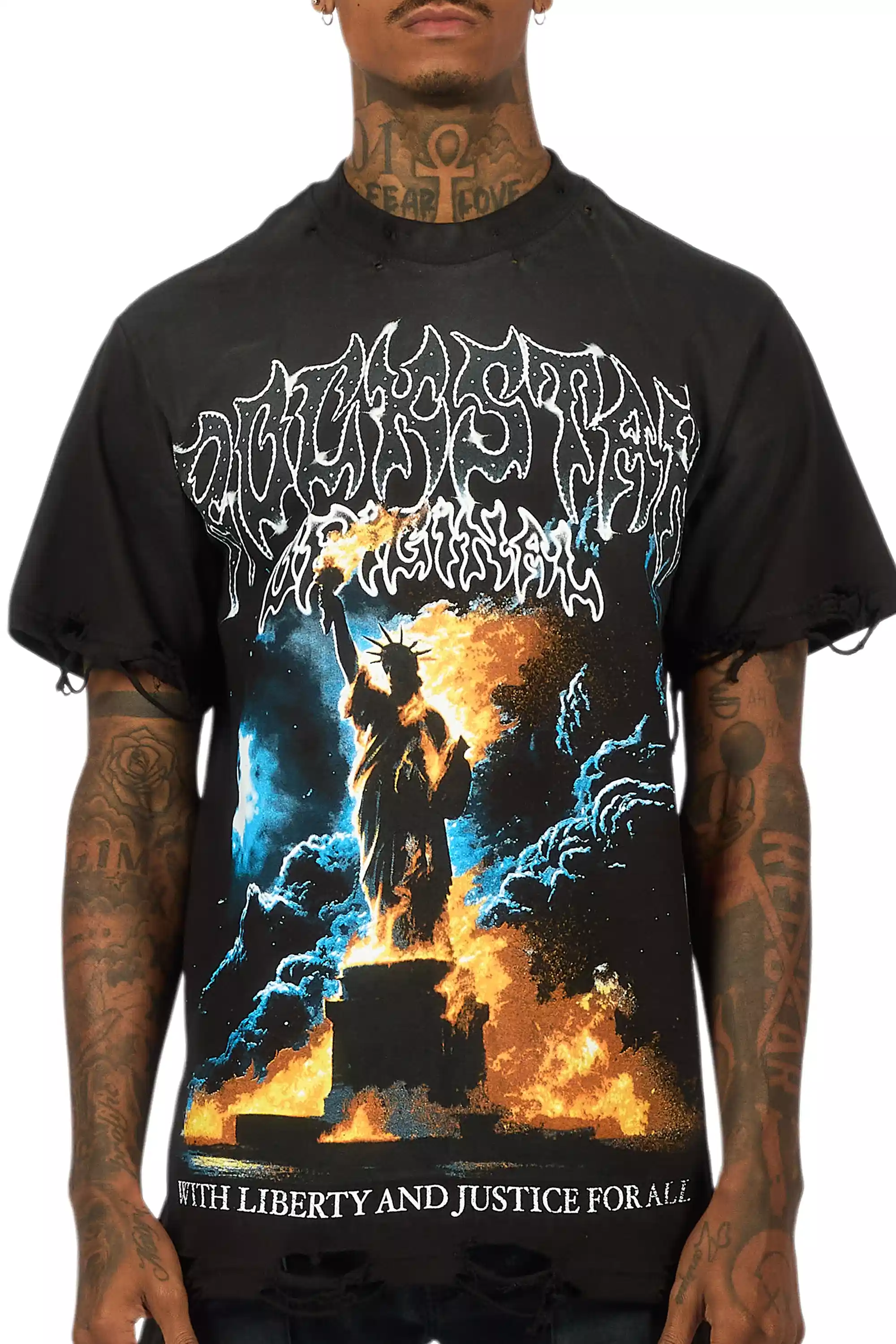 Liberta Black/Multi Oversized Graphic T-Shirt - Image 5