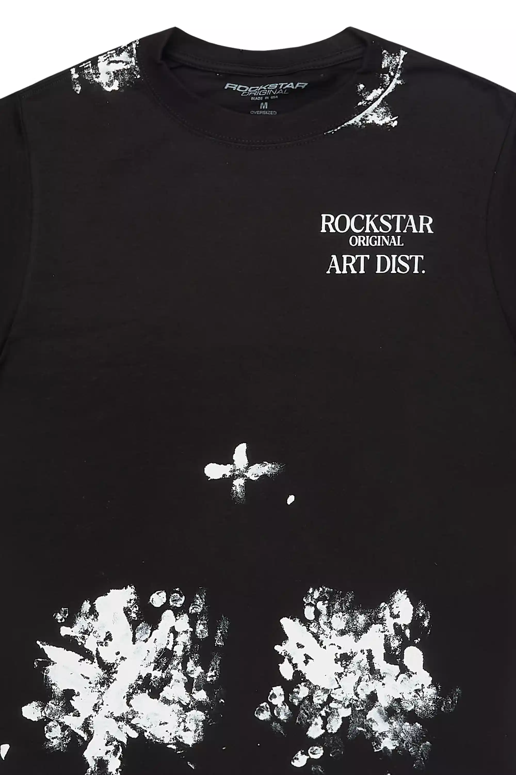 Filip Jet Black Graphic Oversized T-Shirt - Image 2