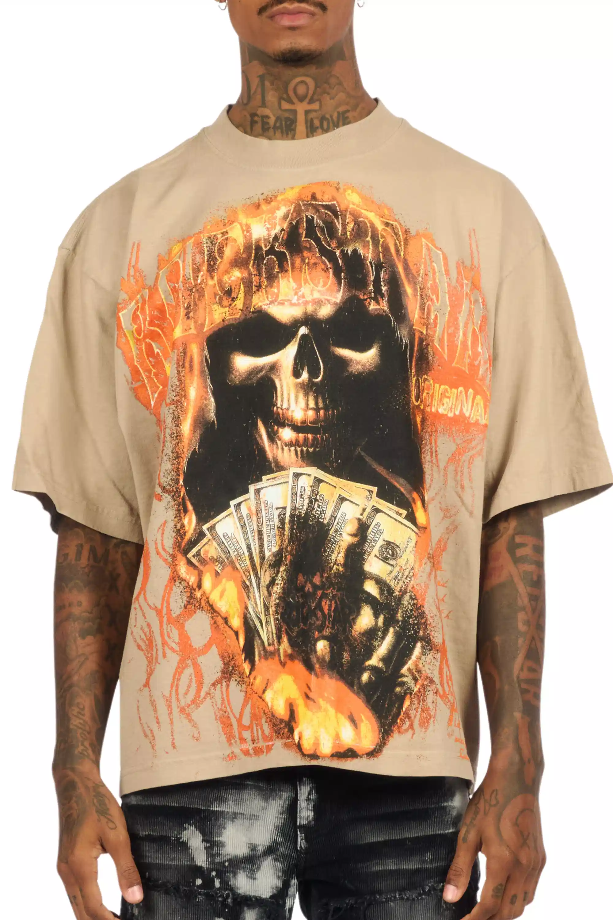 Rome Beige/Multi Oversized Graphic T-Shirt - Image 5