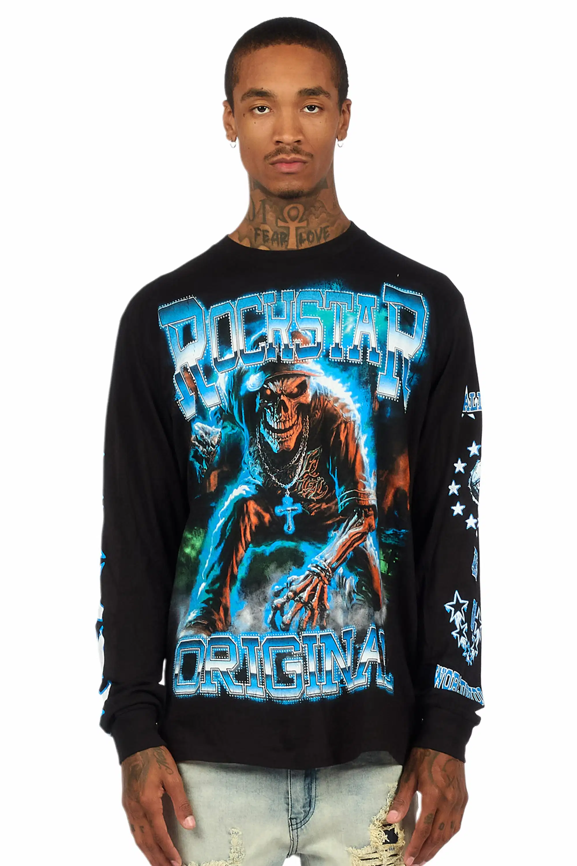 Marxe Black/Multi Oversized Long Sleeve Graphic T-Shirt - Image 2