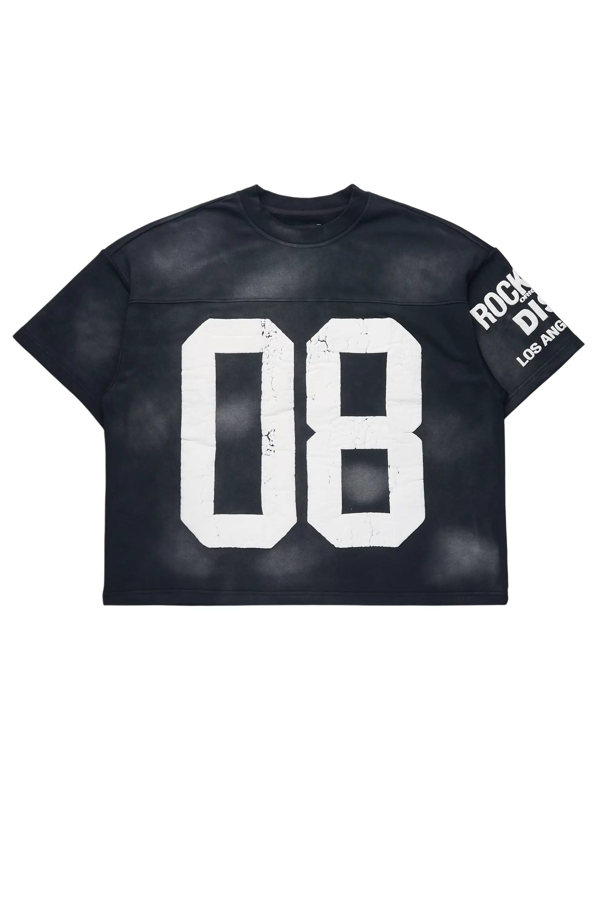Outline Black French Terry T-Shirt - Image 4