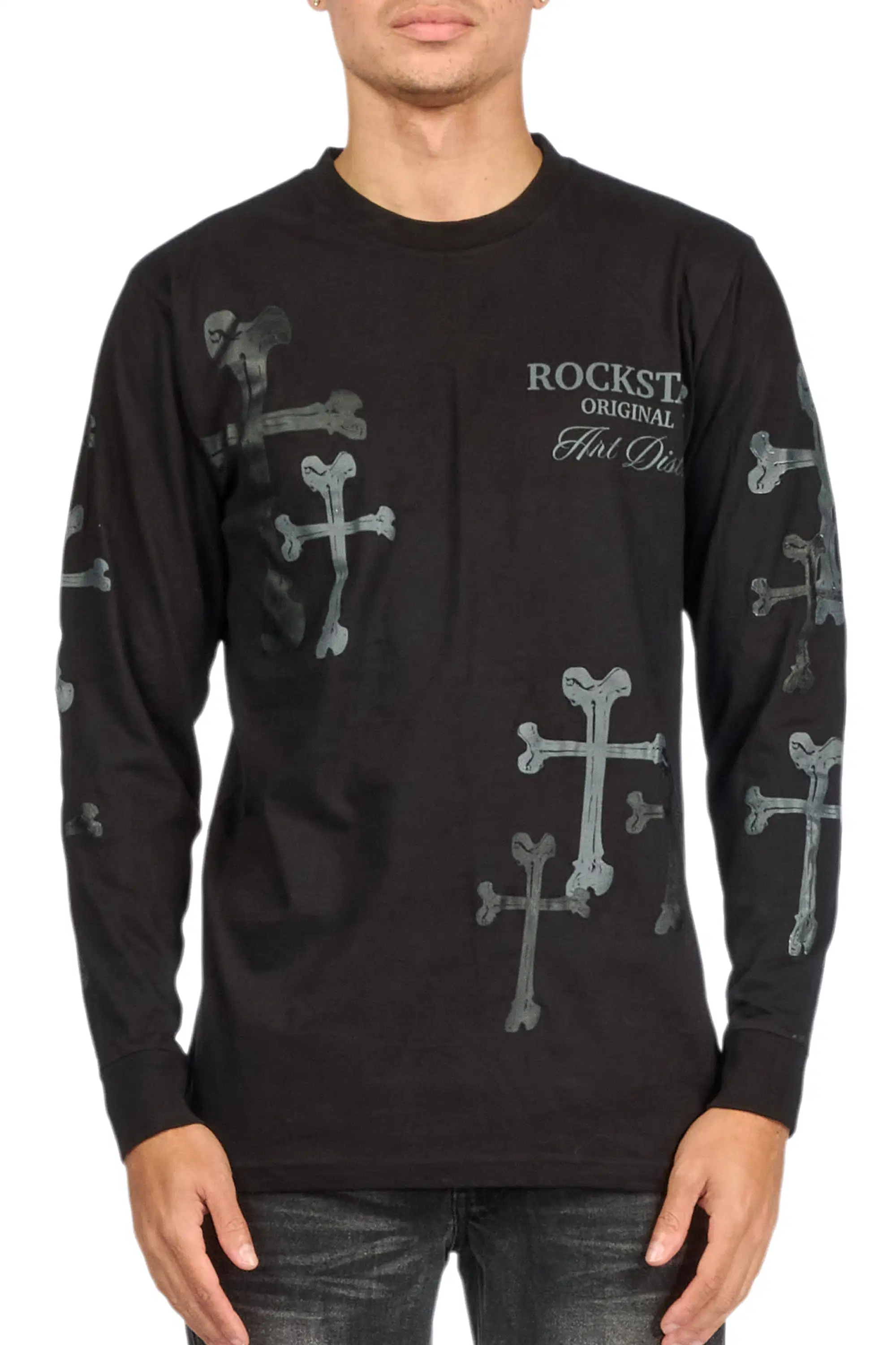 Olivier Black Long Sleeve Graphic T-Shirt - Image 8