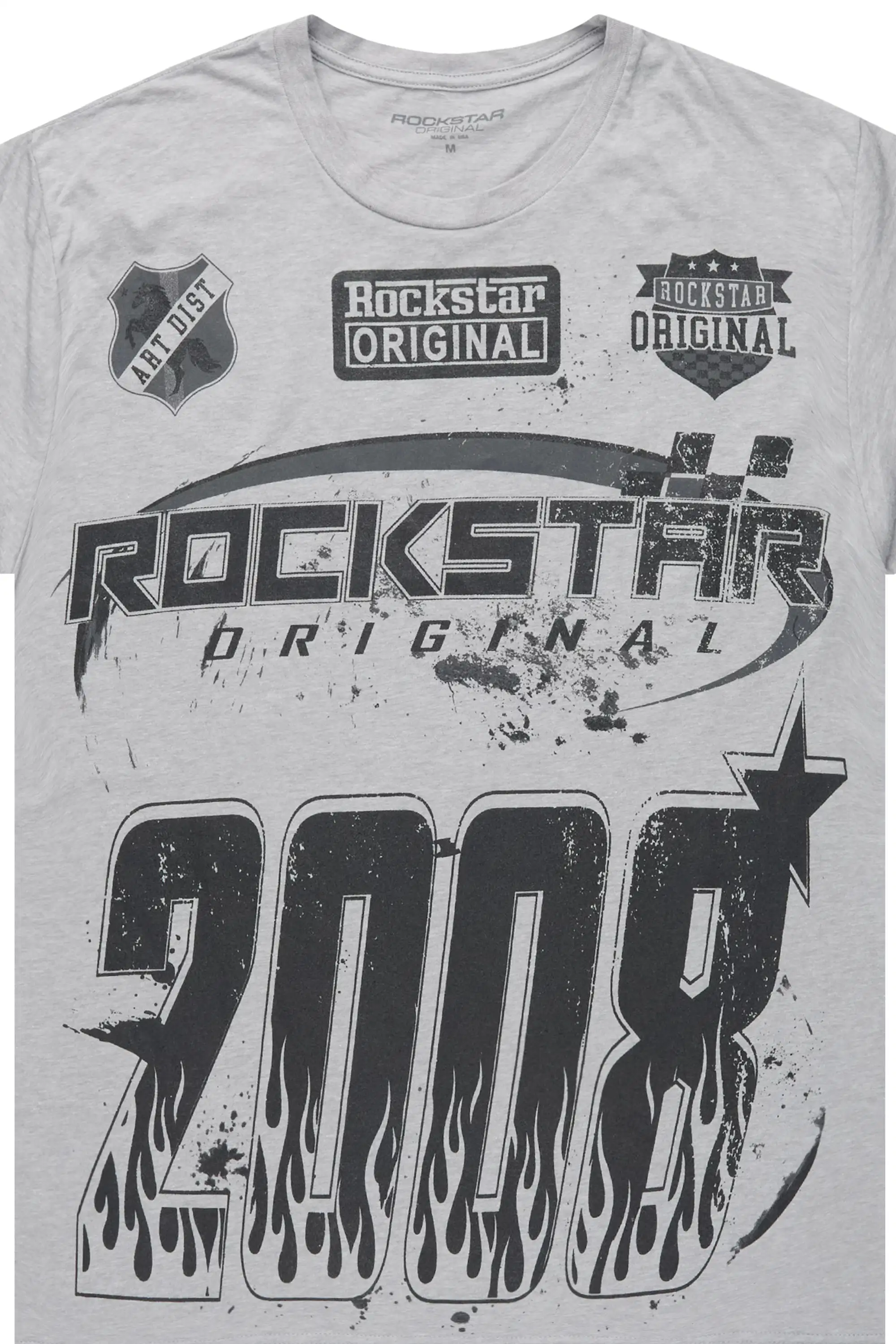 Amos 2.0 Heather Grey/Black Graphic T-Shirt - Image 6